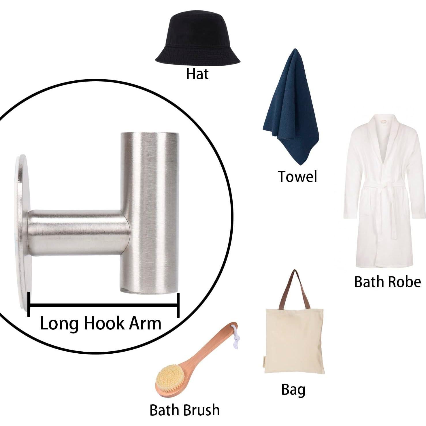 Gancho para Toalla de Baño TocTen - Acero Inoxidable 304 - 5 Paquete