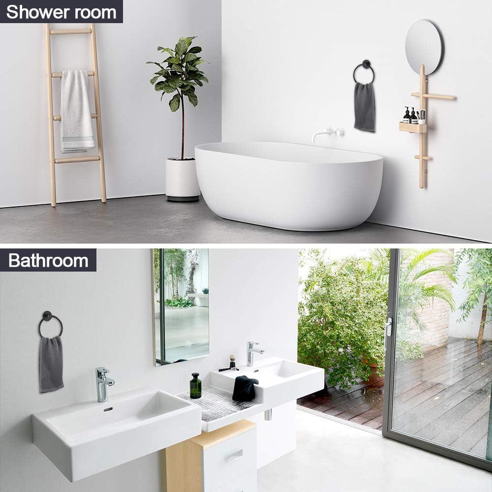 Anillo de Toalla Autoadhesivo GERUIKE Acero Inoxidable Negro