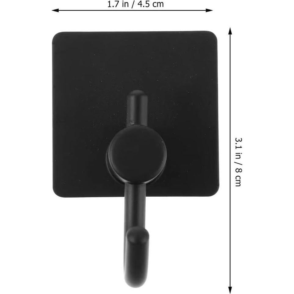 Ganchos Adhesivos para Toallas LONGstar - Paquete de 6, Negro