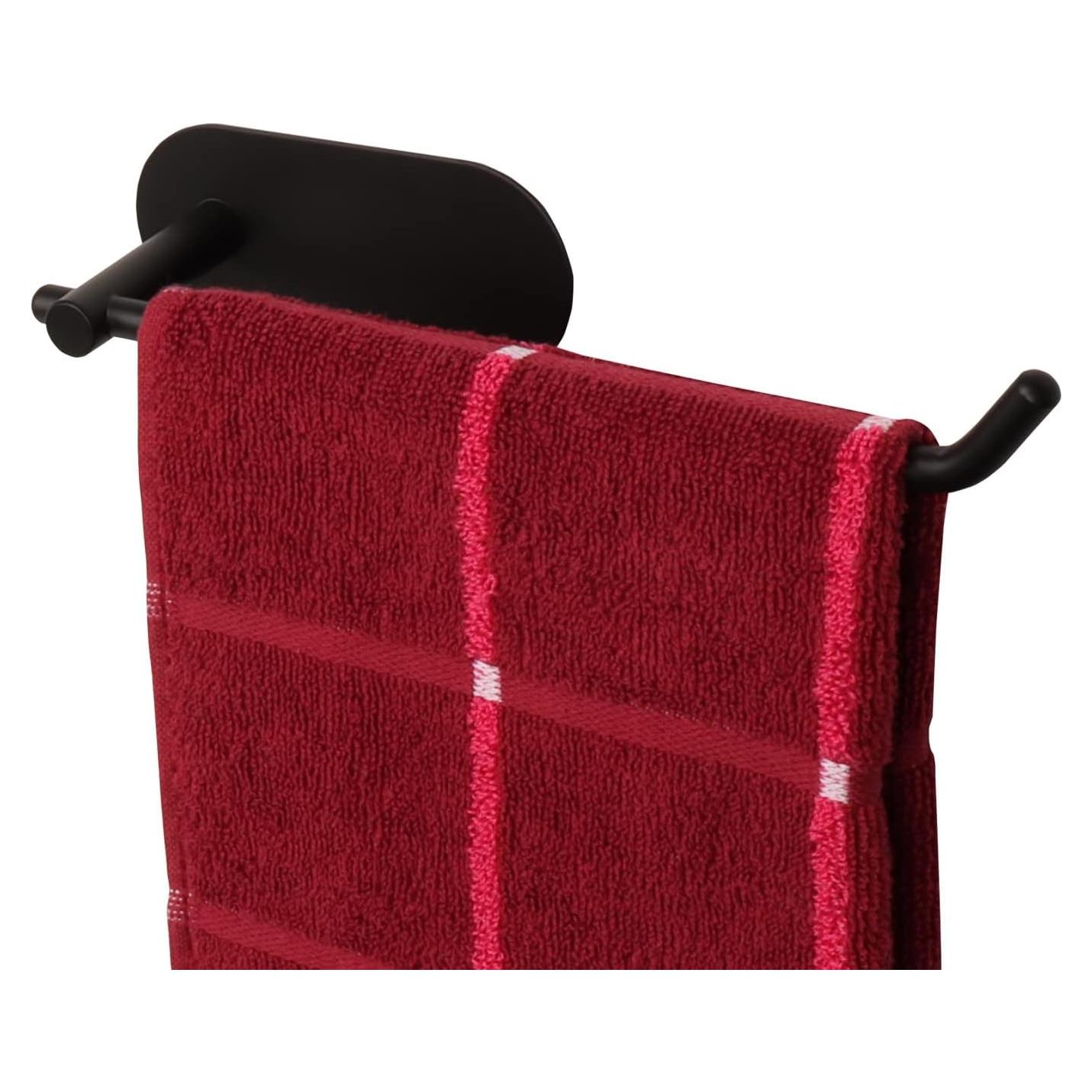 Soporte de Toalla de Mano TocTen, Acero Inoxidable 304, Negro Mate