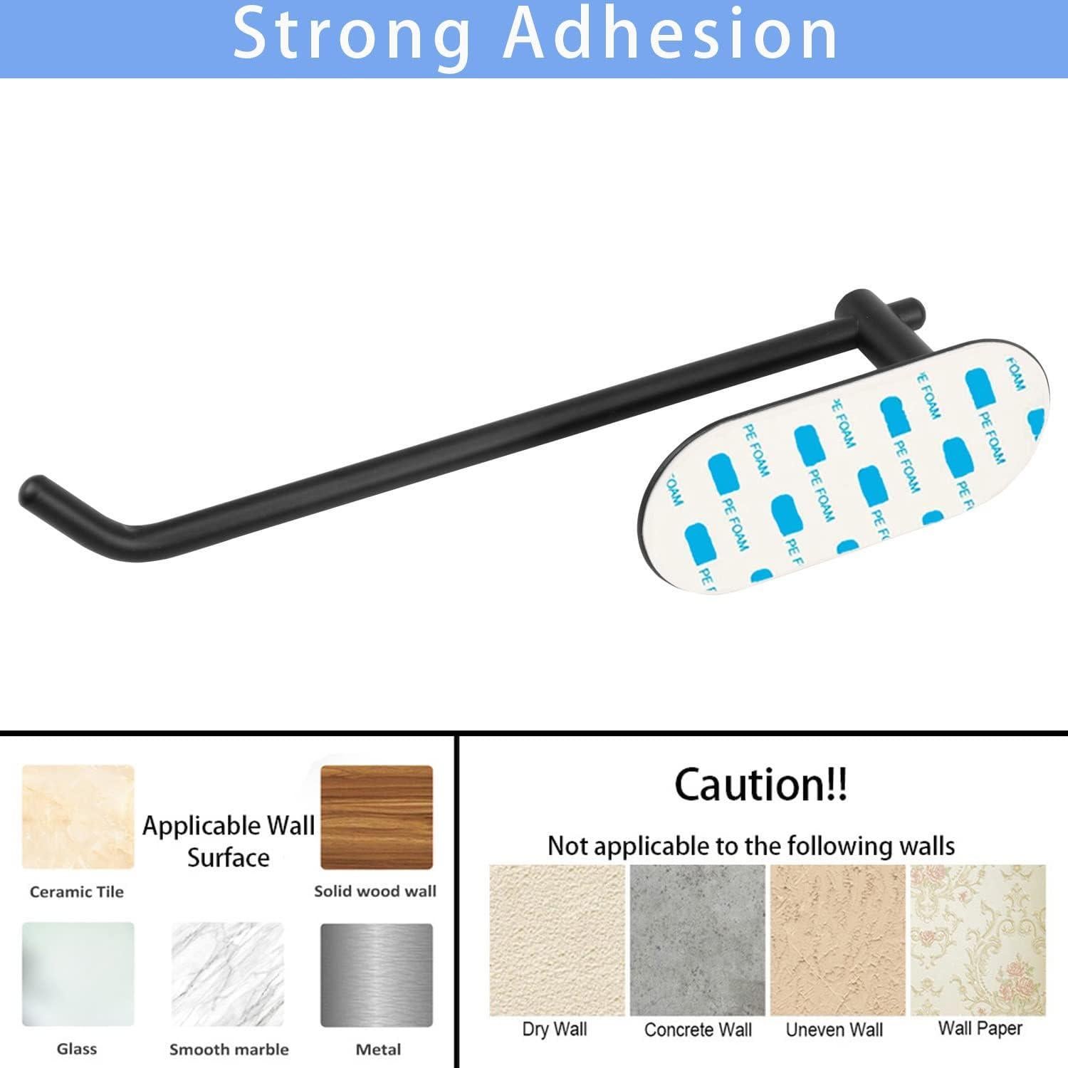 Soporte de Toalla de Mano TocTen, Acero Inoxidable 304, Negro Mate