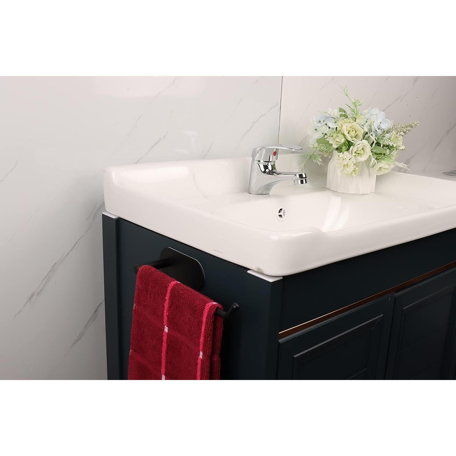 Soporte de Toalla de Mano TocTen, Acero Inoxidable 304, Negro Mate