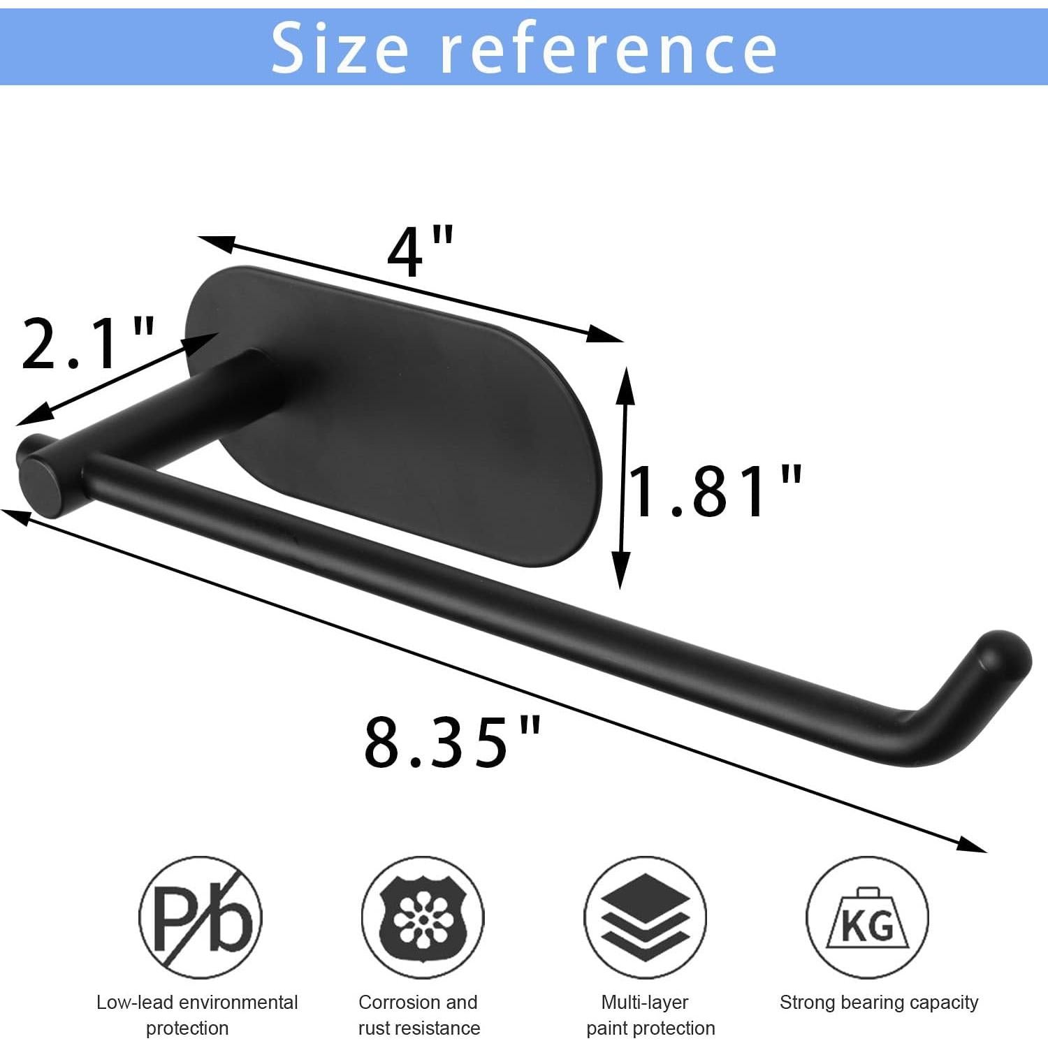 Soporte de Toalla de Mano TocTen, Acero Inoxidable 304, Negro Mate