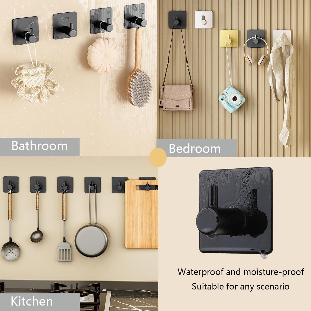 Paquete de 6 ganchos adhesivos EDMILE para pared 4.5x4.5cm