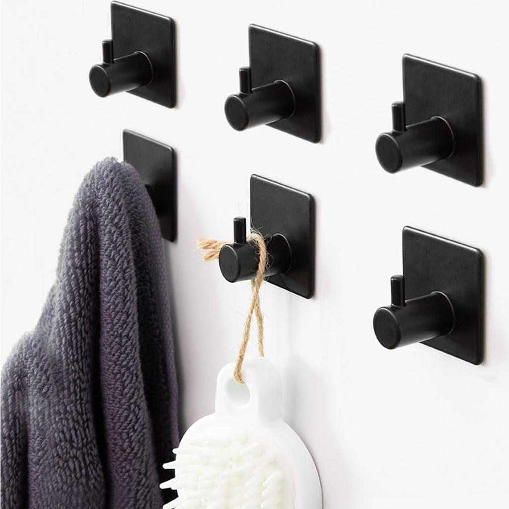 Paquete de 6 ganchos adhesivos EDMILE para pared 4.5x4.5cm