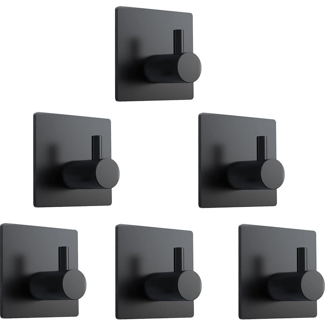 Paquete de 6 ganchos adhesivos EDMILE para pared 4.5x4.5cm