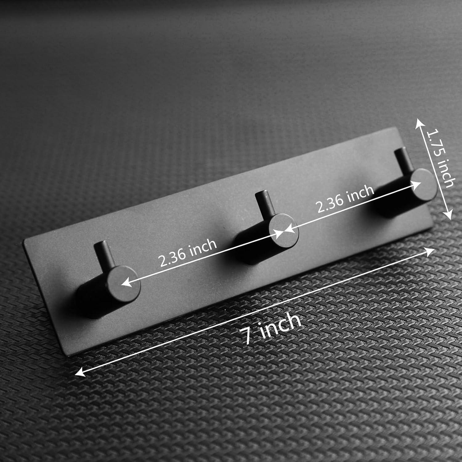 Ganchos de Toalla Autoadhesivos Giti Island 3 Ganchos Negro Mate