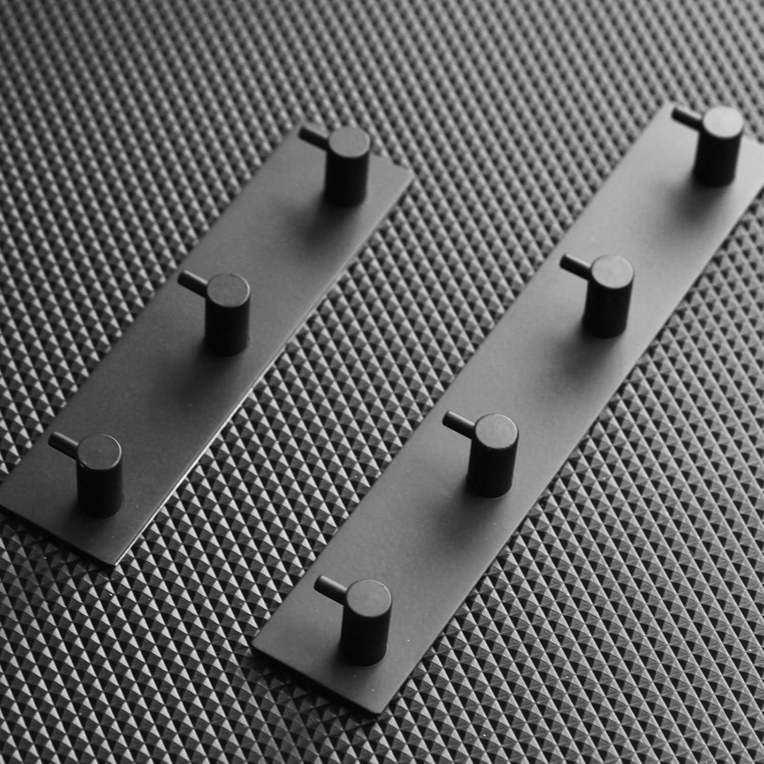 Ganchos de Toalla Autoadhesivos Giti Island 3 Ganchos Negro Mate