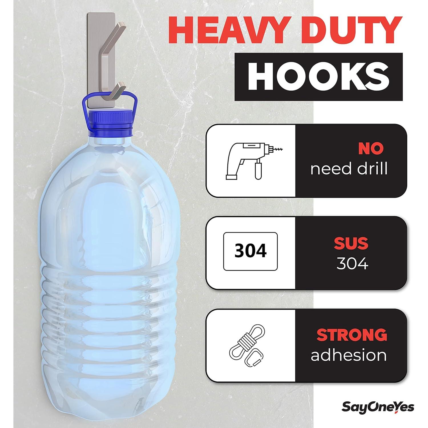 Ganchos adhesivos para toallas SAYONEYES - Acero inoxidable 5 pcs