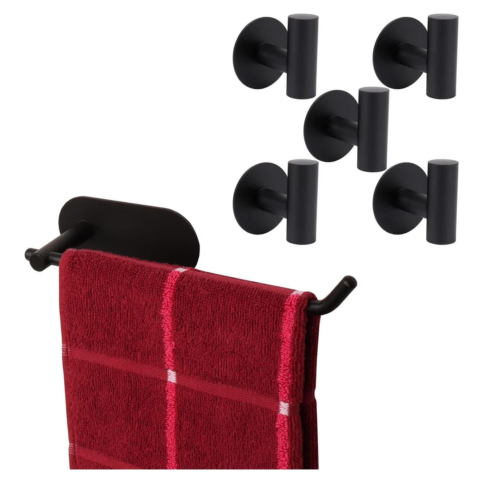 Juego de Accesorios de Baño TocTen - Barra y 5 Ganchos SUS304