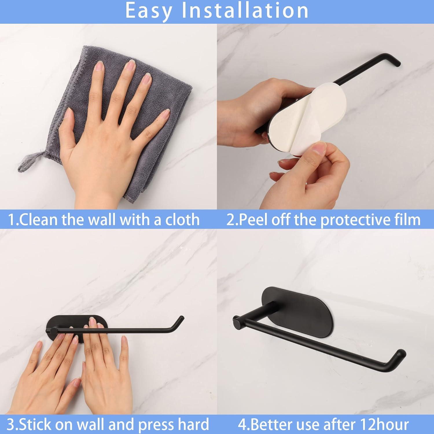 Juego de Accesorios de Baño TocTen - Barra y 5 Ganchos SUS304