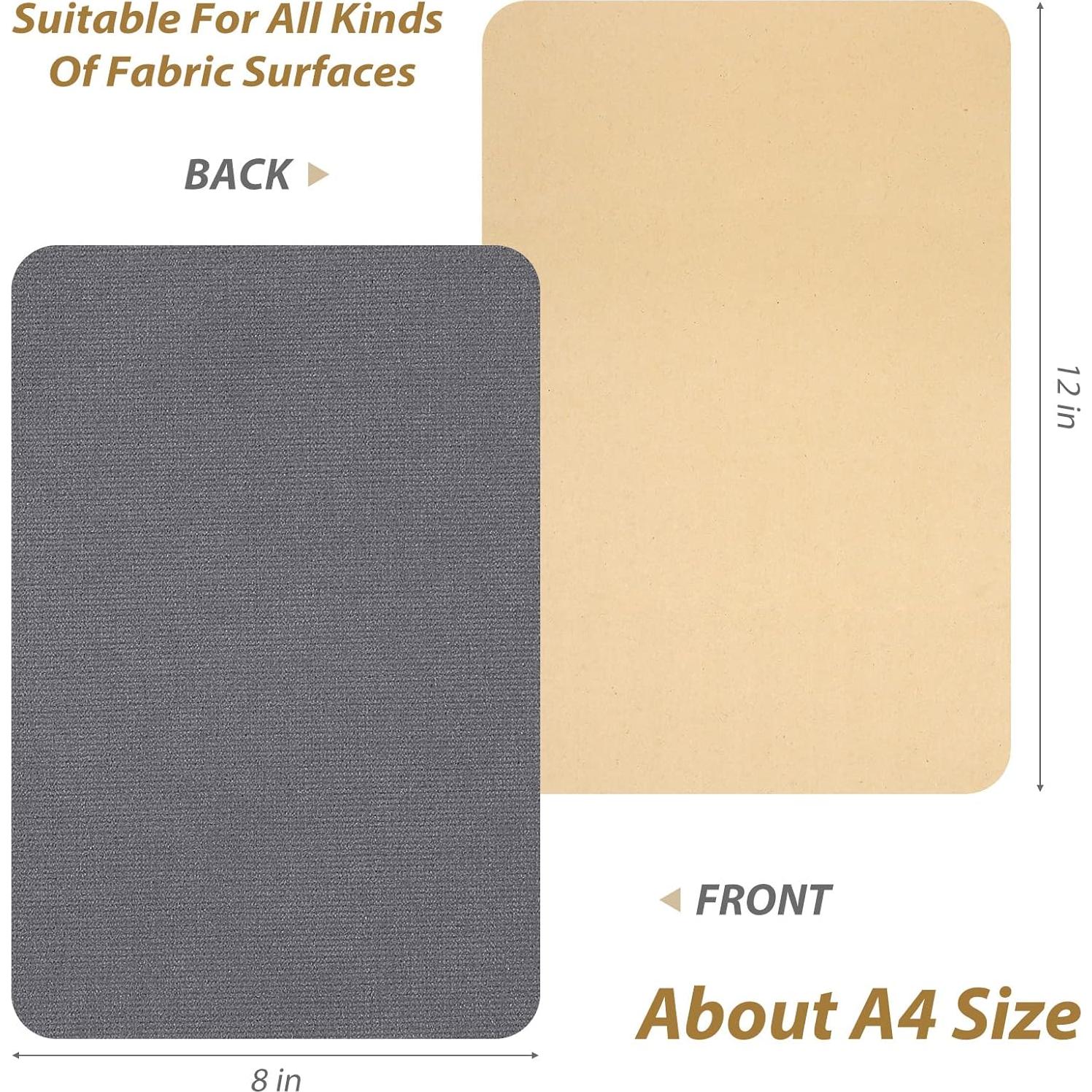 6 Piezas Parche Autoadhesivo Terciopelo Janinka 30x20cm Gris