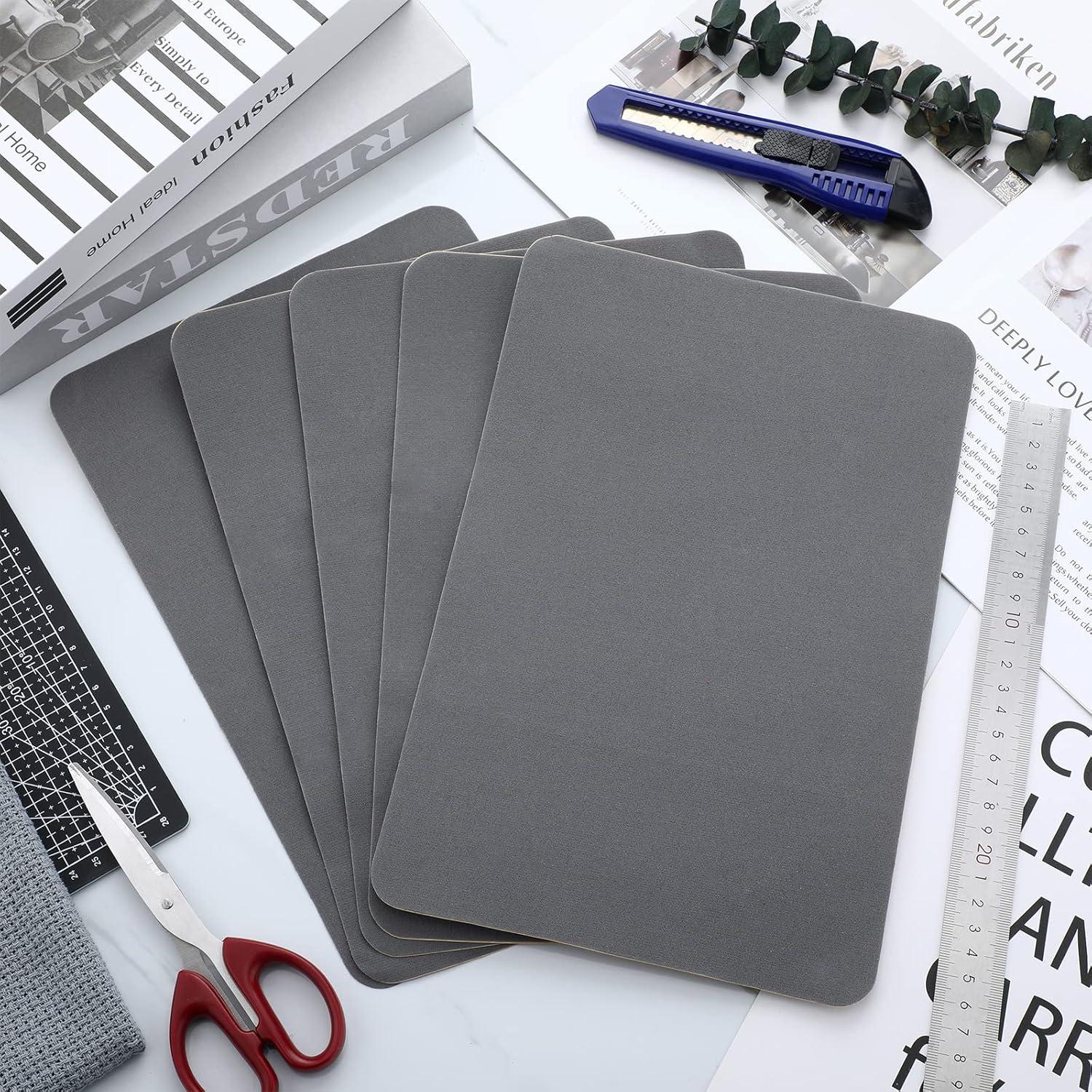 6 Piezas Parche Autoadhesivo Terciopelo Janinka 30x20cm Gris