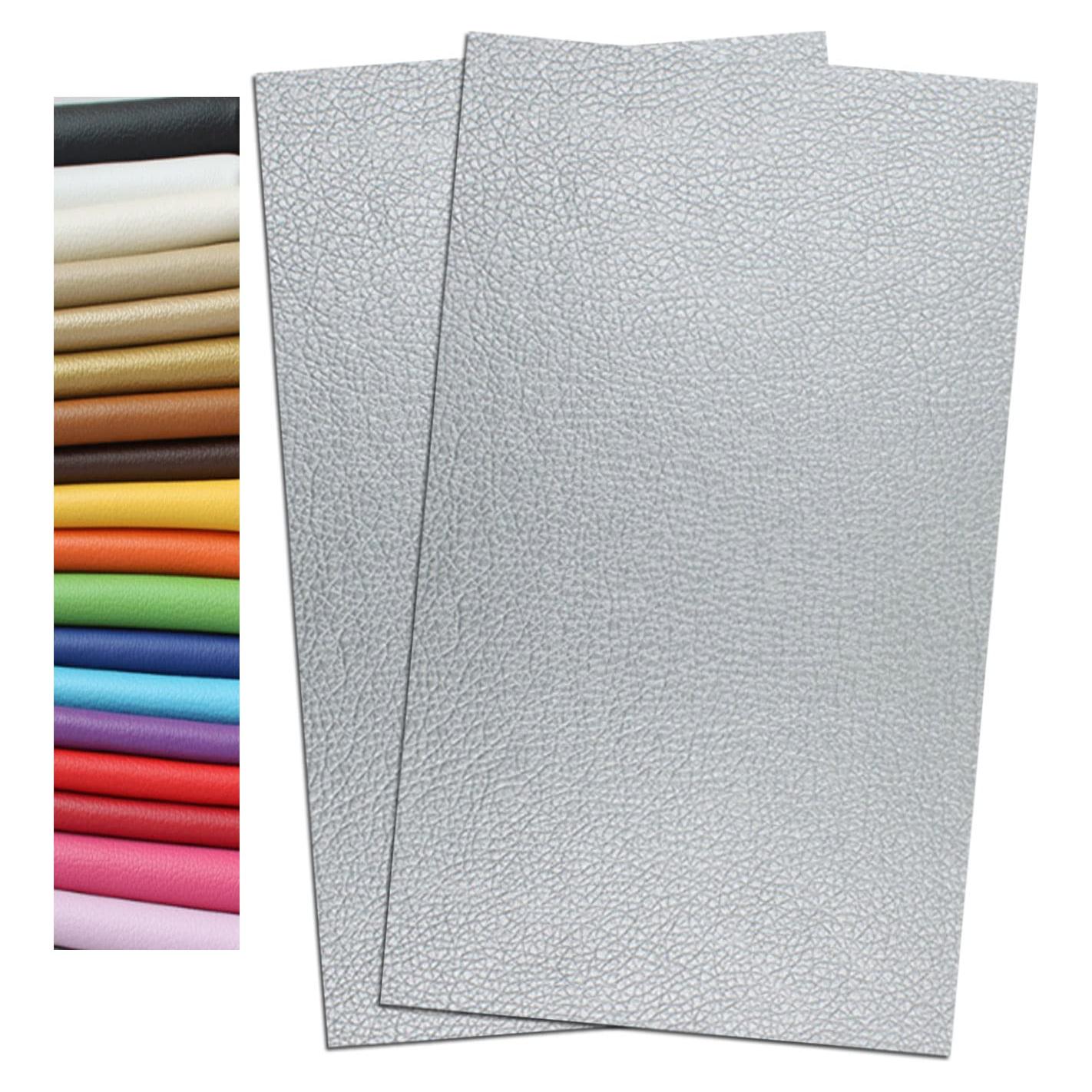 Parche de cuero autoadhesivo Lishang 15x25 cm - 2 piezas Plata