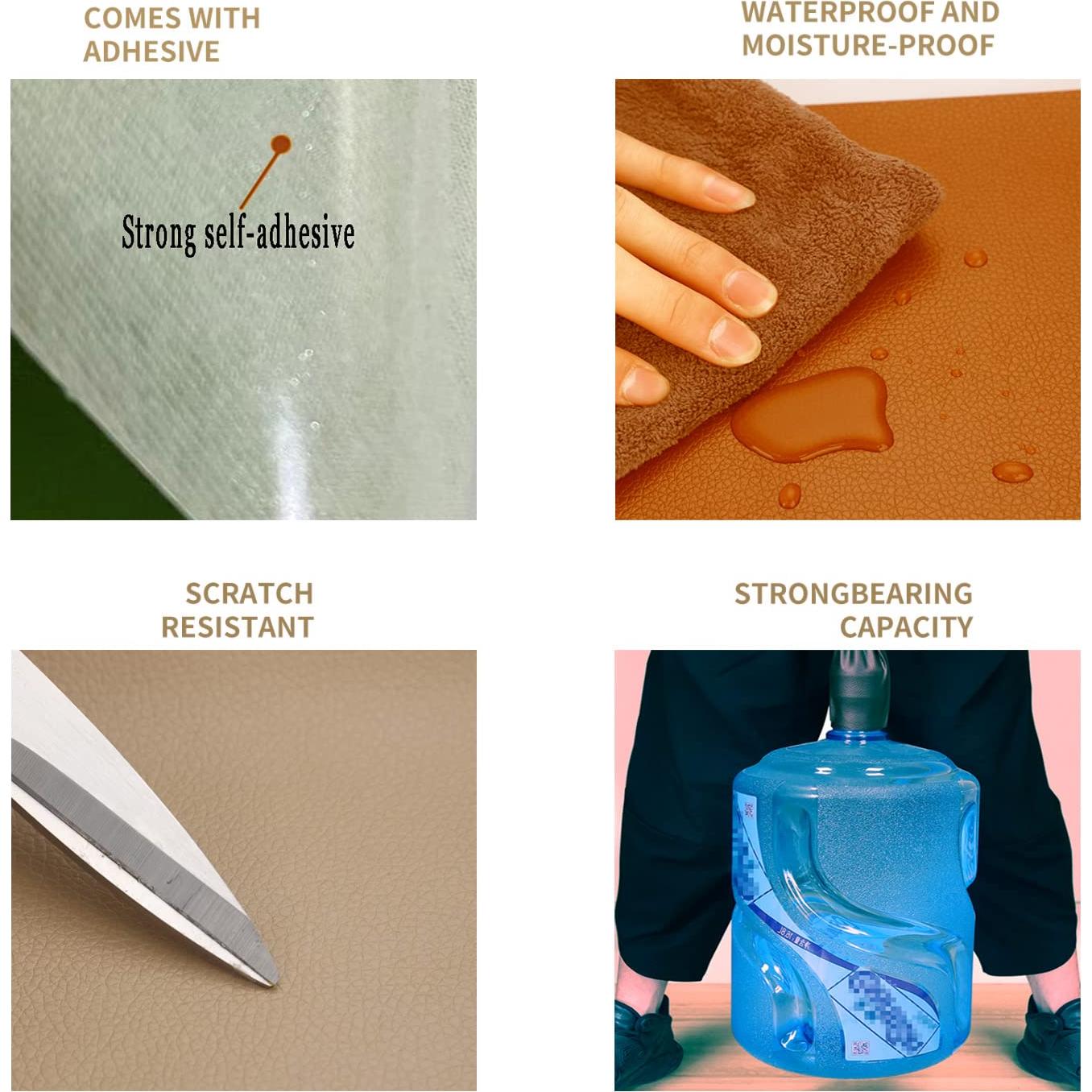 Parche de cuero autoadhesivo Lishang 15x25 cm - 2 piezas Plata