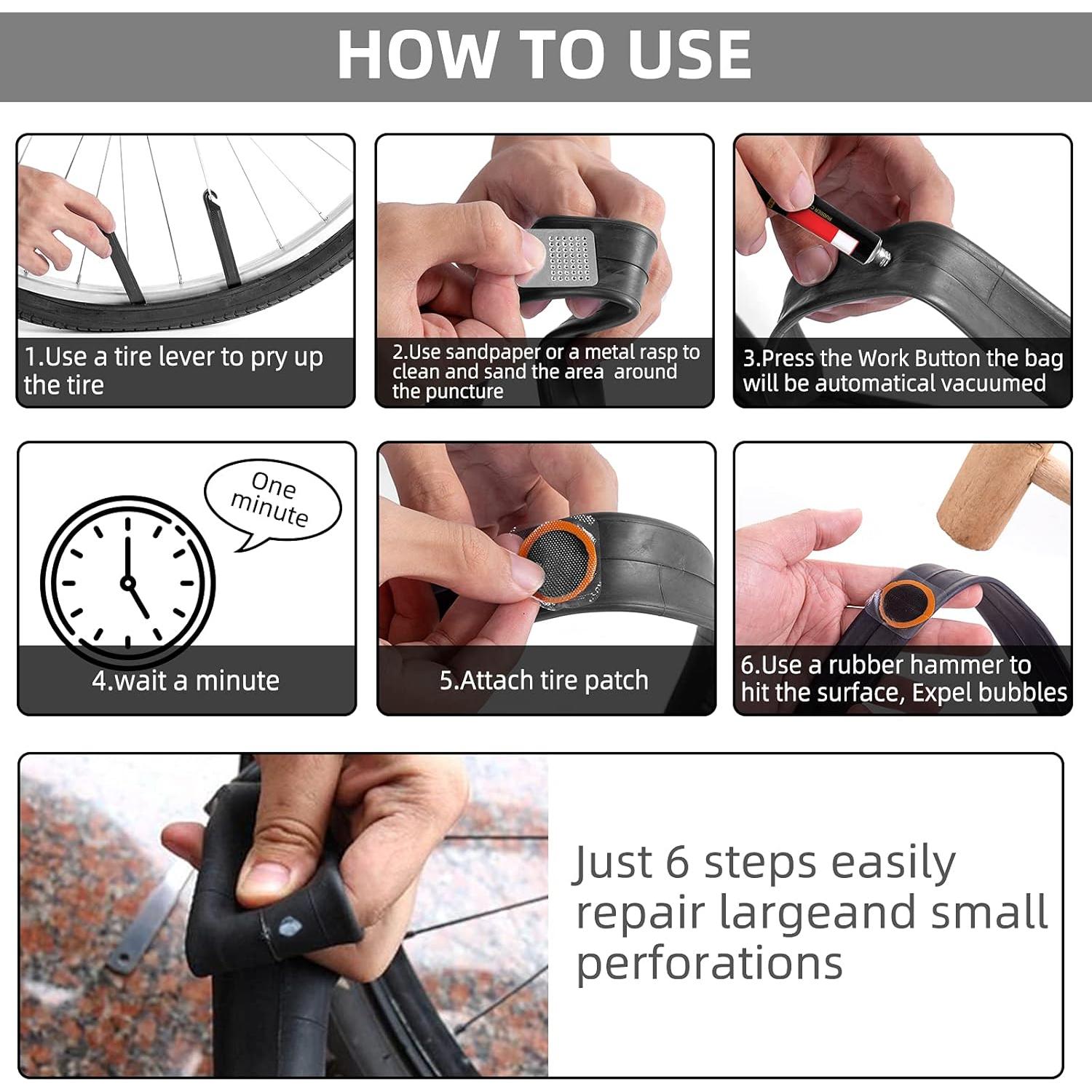 Kit de Reparación de Neumáticos KOAREL 24 Piezas para Bicicleta