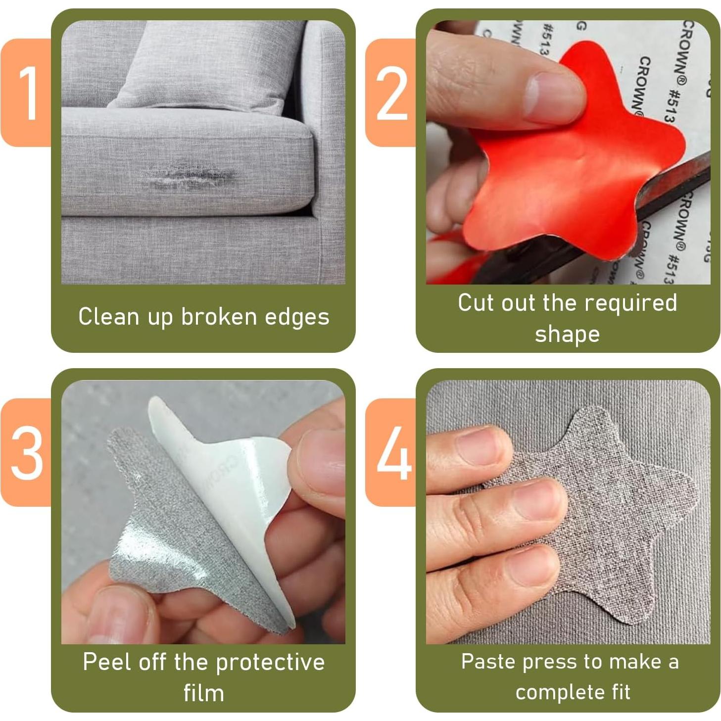 Parches de Tela de Lino Autoadhesivos CLINTT 20x28 cm 2 Pcs