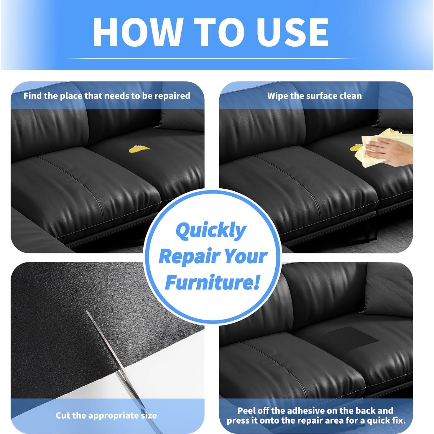 Parche de Reparación de Cuero Autoadhesivo Kangshoon 8.89x200 cm Gris