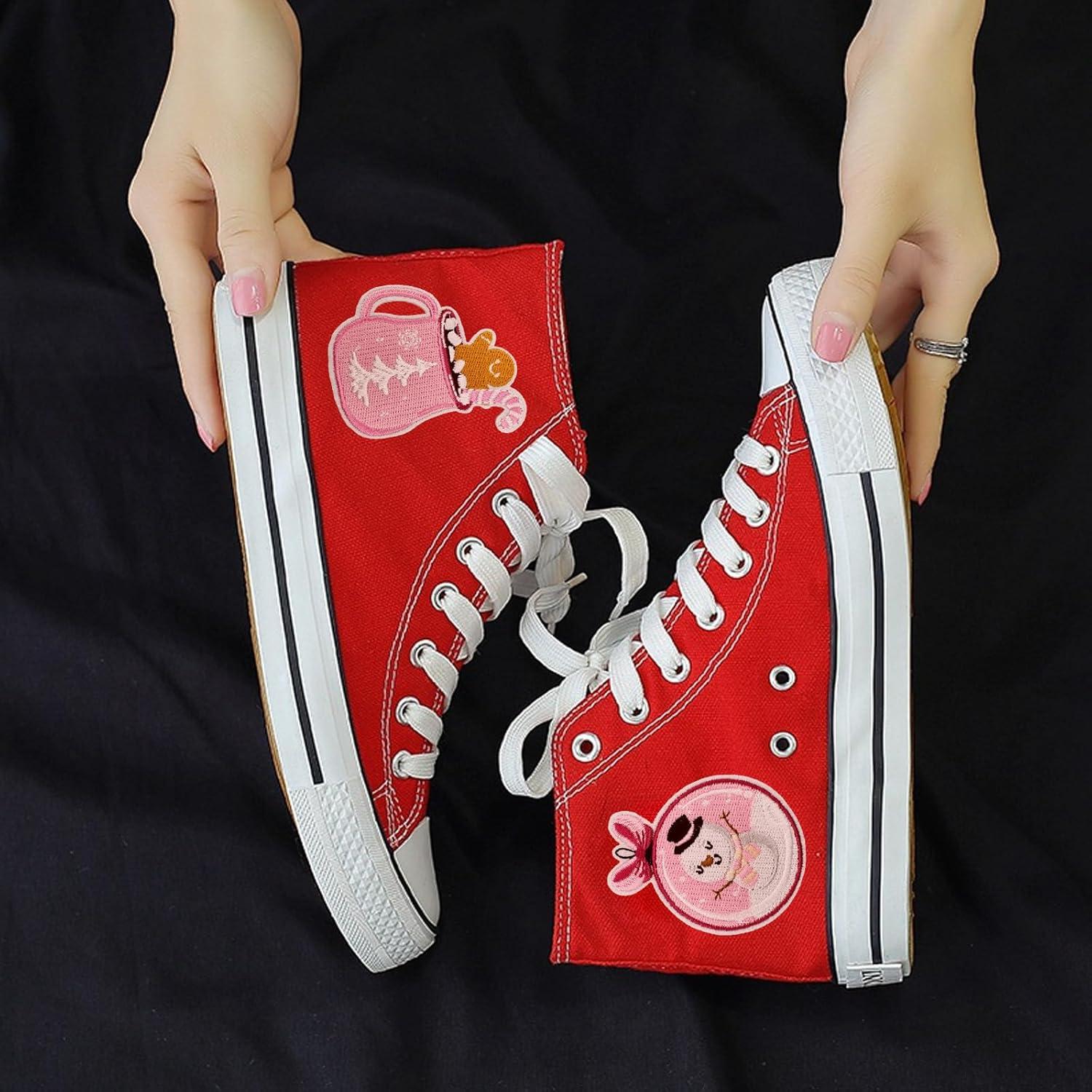 6 Parches Bordados Navideños MOGOXION Rosa para Ropa