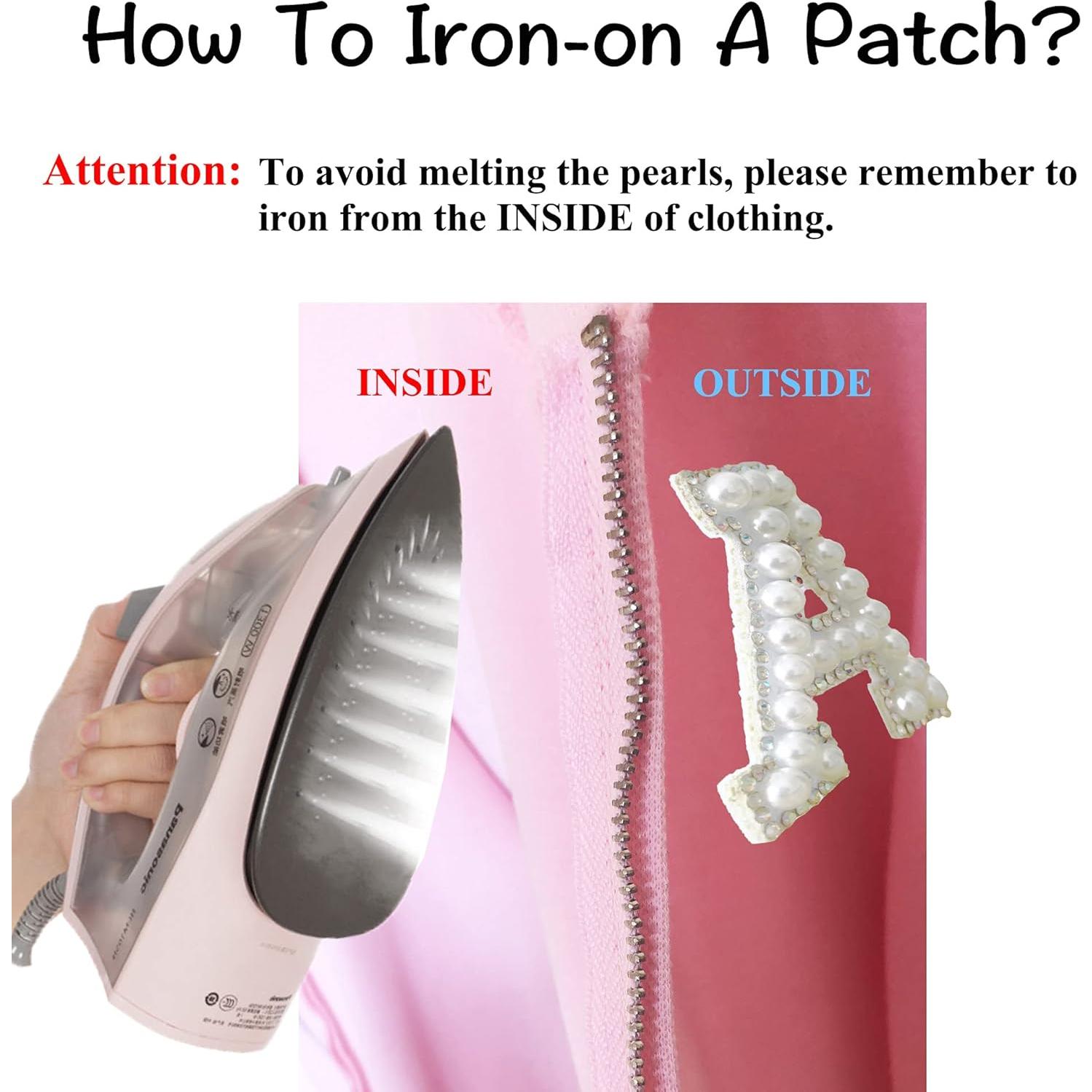 Parche de Rhinestones y Perlas TUANZI Letra N 4x4.5 cm