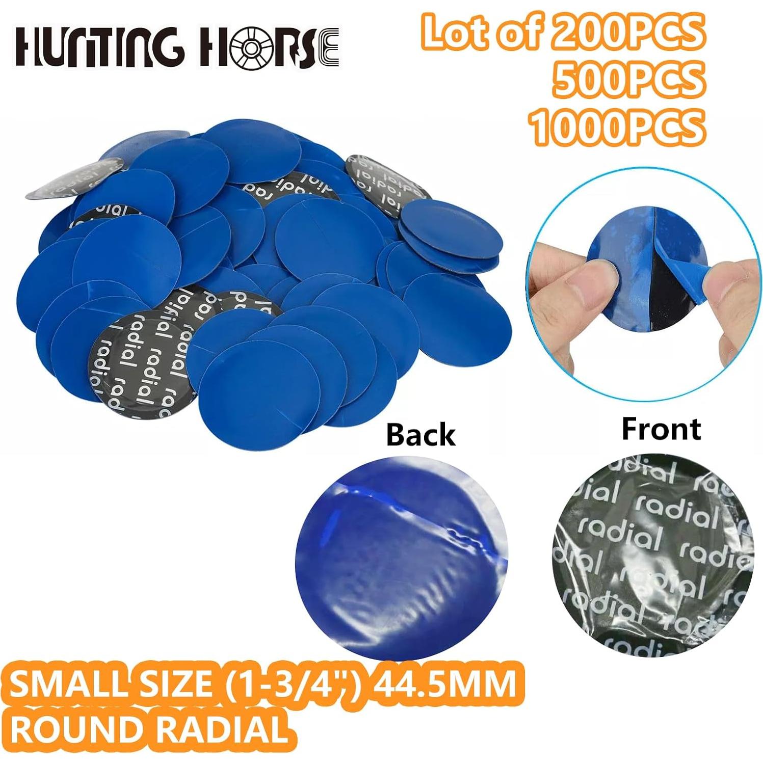 1000 Parches Redondos 44.5mm Hunting Horse para Neumáticos