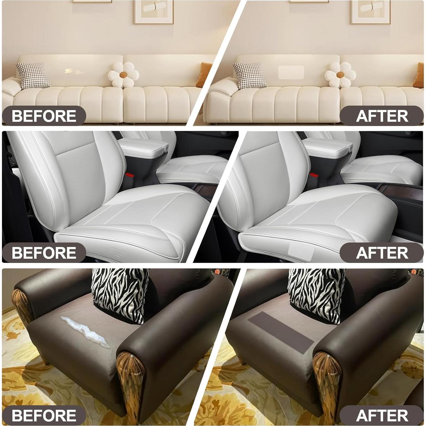 Cinta de Reparación de Cuero Autoadhesiva Soyuna 43x200 cm Blanco