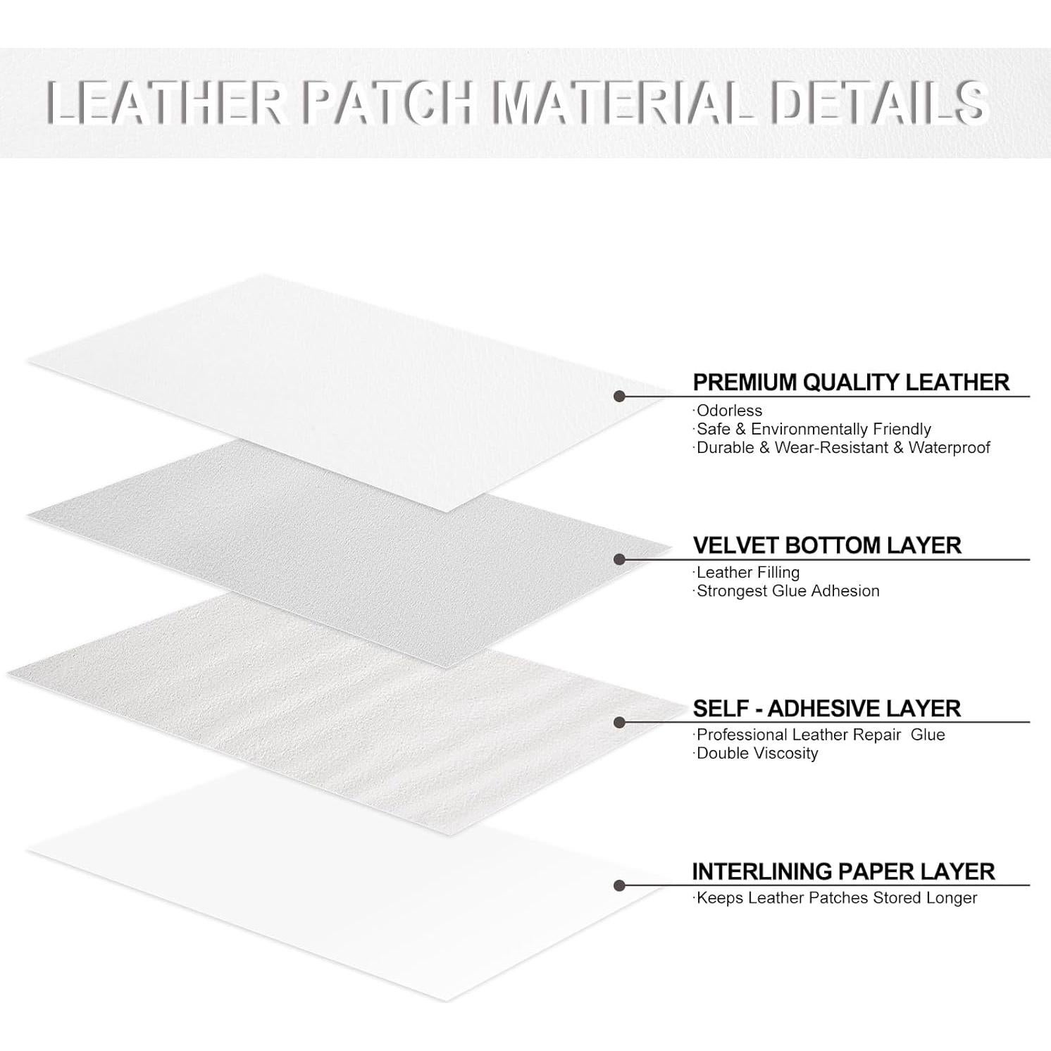 Cinta de Reparación de Cuero Autoadhesiva Soyuna 43x200 cm Blanco