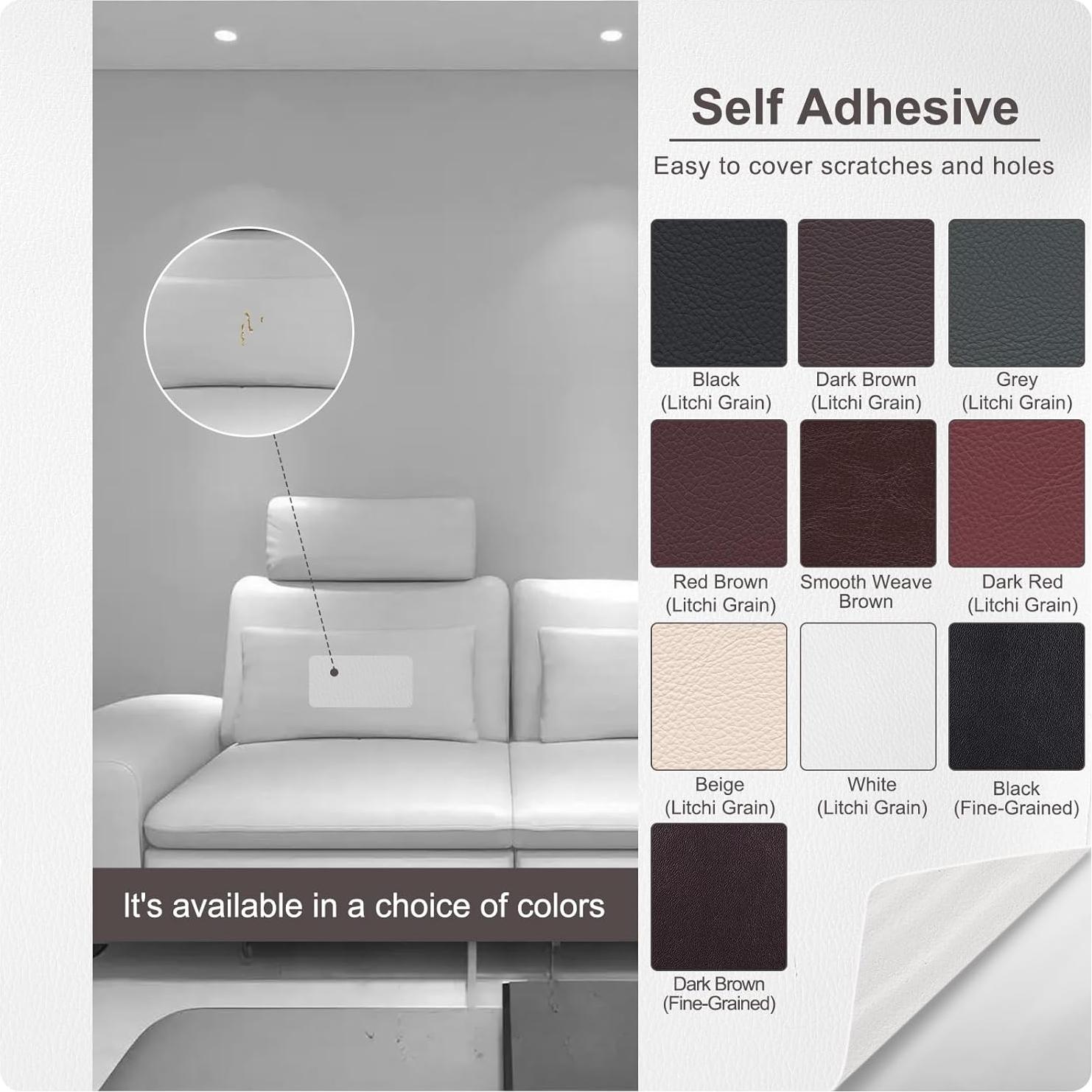 Cinta de Reparación de Cuero Autoadhesiva Soyuna 43x200 cm Blanco