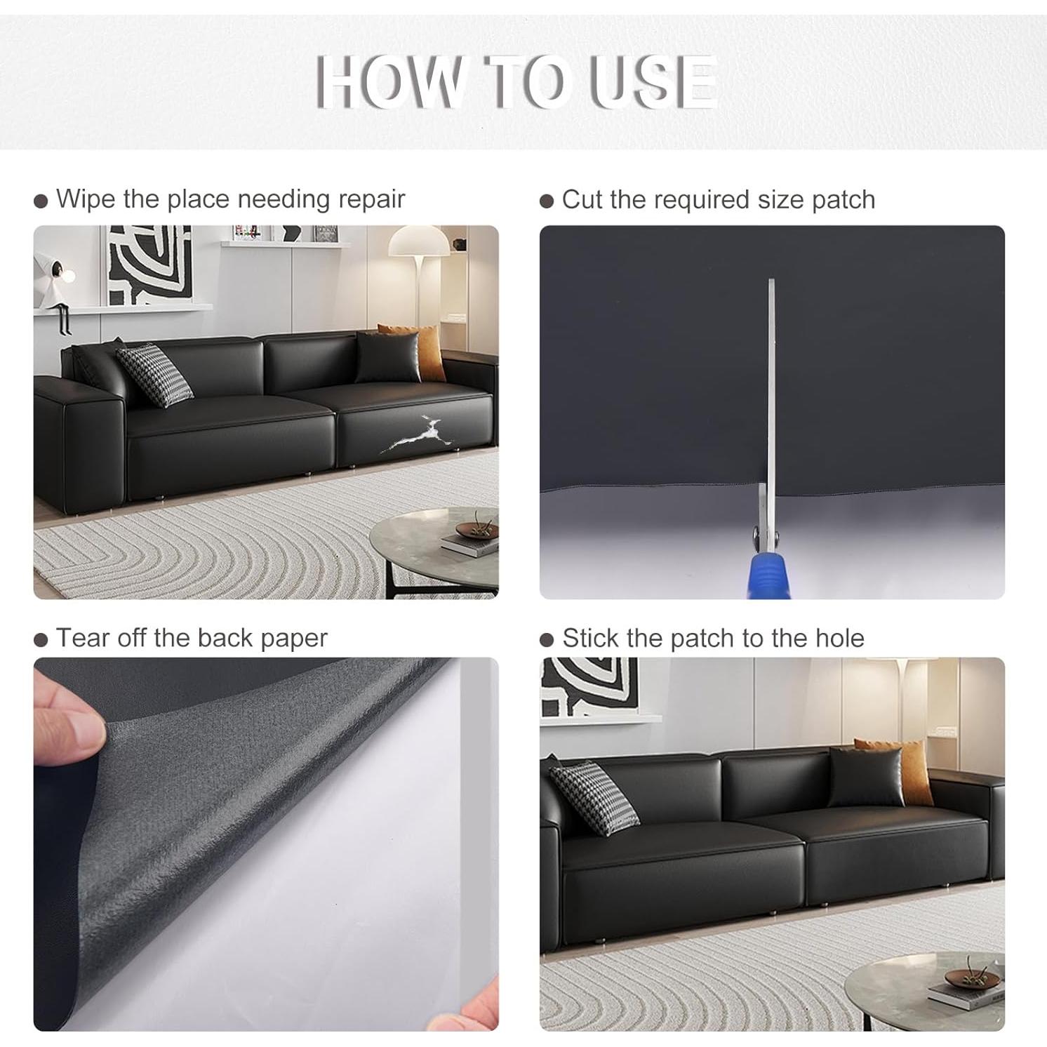 Cinta de Reparación de Cuero Autoadhesiva Soyuna 43x200 cm Blanco