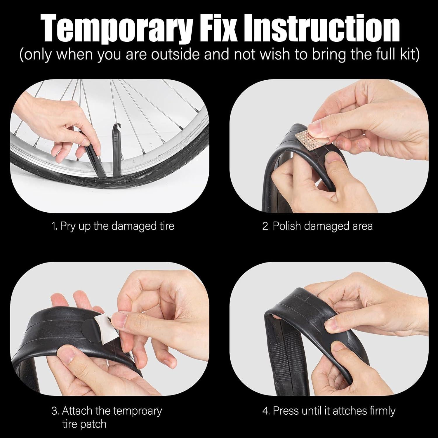 Kit de Reparación de Neumáticos de Bicicleta Dexnoca - 30 Parches