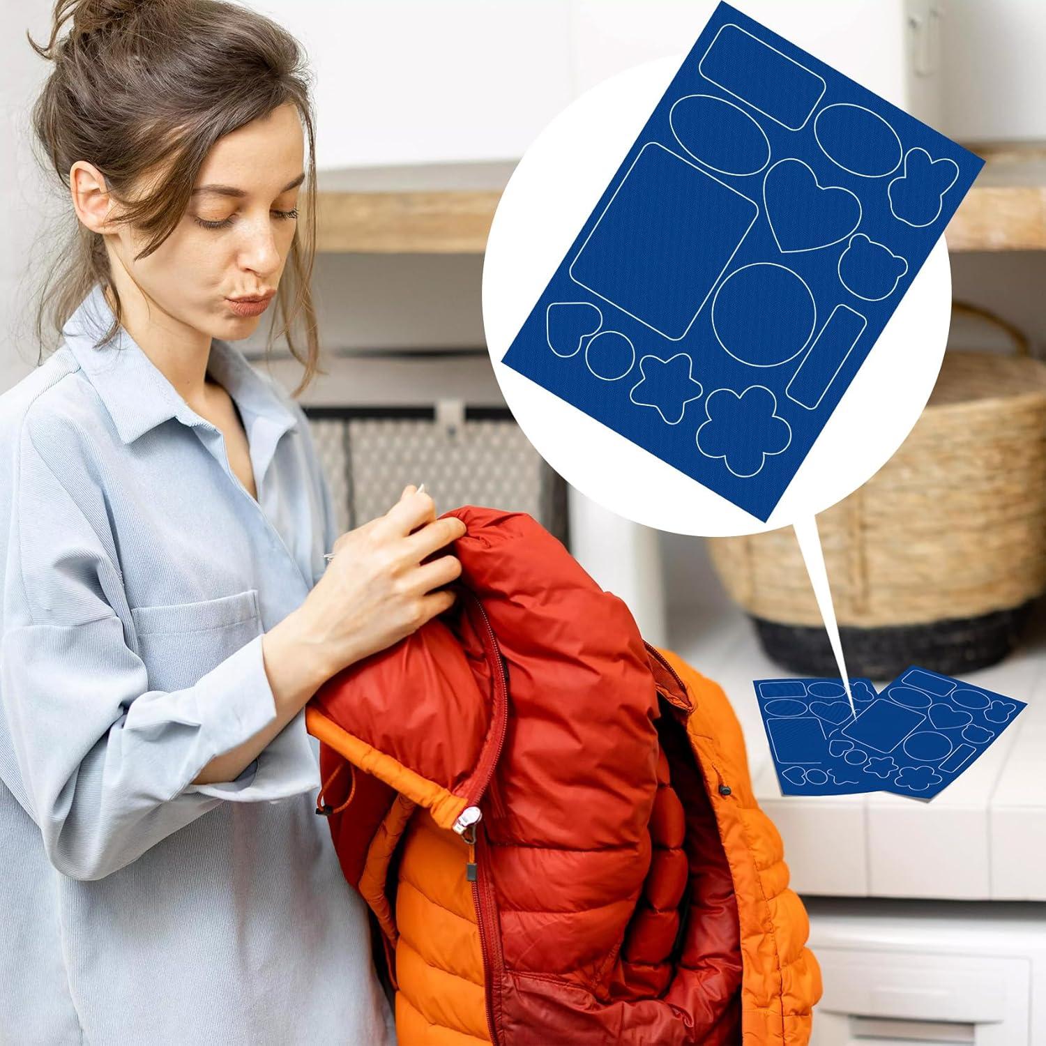 26 Parches de Reparación Autoadhesivos Pndeyo Nylon Azul