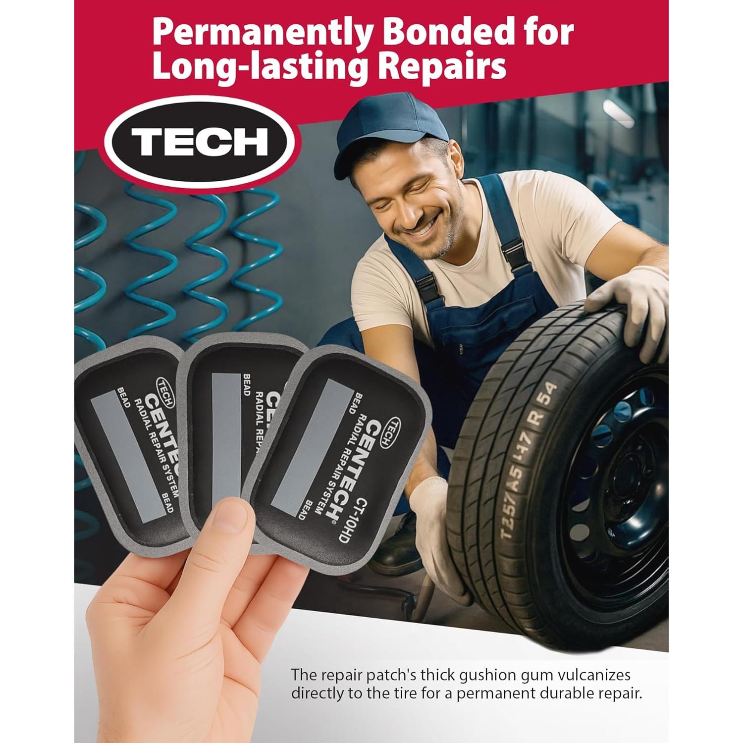 Parche de Reparación de Neumáticos Radiales TECH 65x80mm