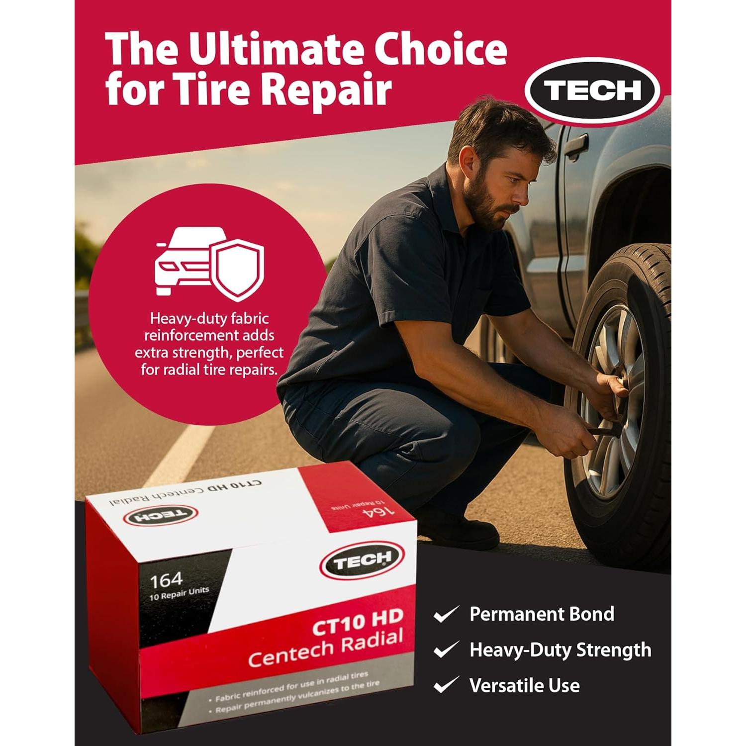 Parche de Reparación de Neumáticos Radiales TECH 65x80mm