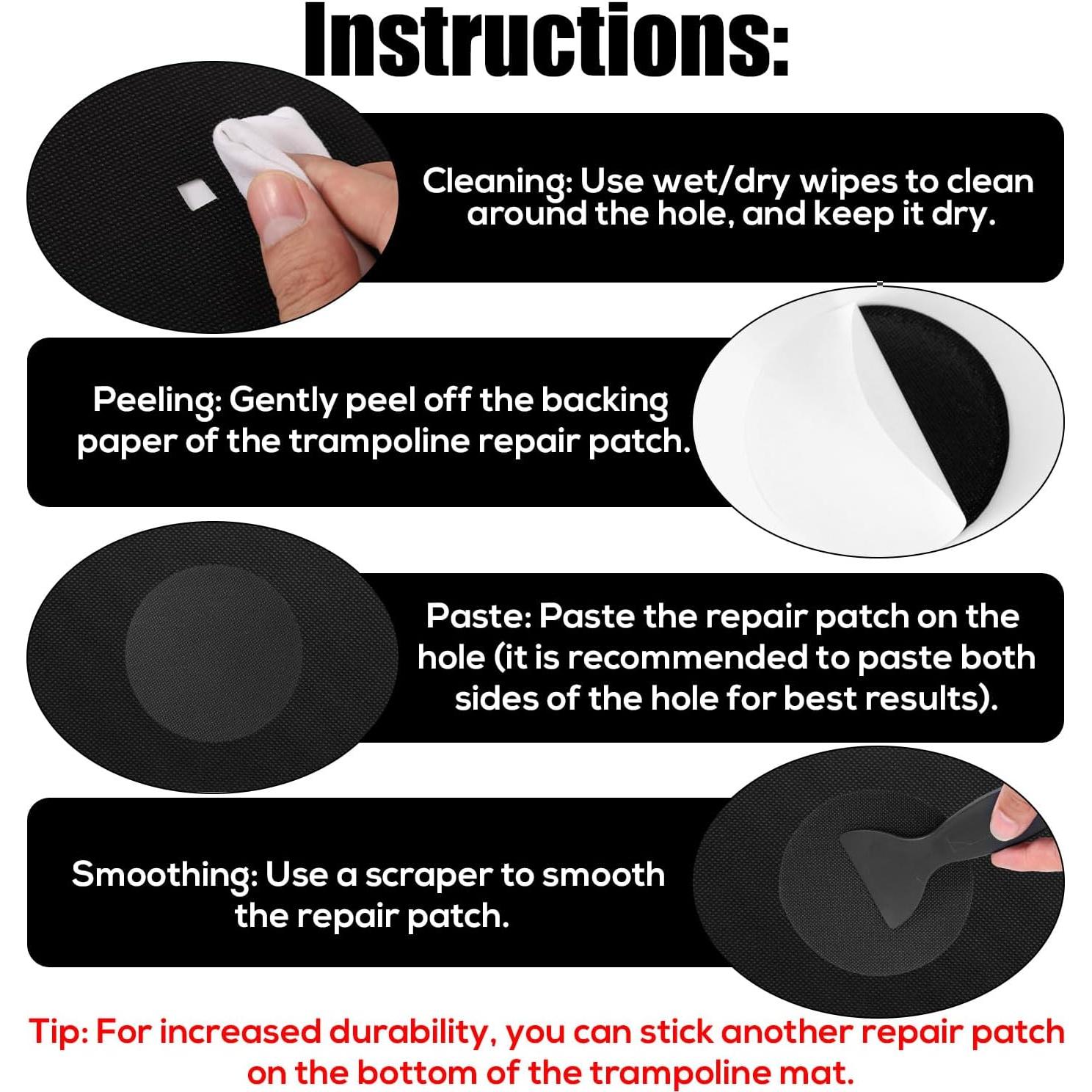 Kit de Reparación de Trampolín Tinoaly 6 Piezas Autoadhesivas