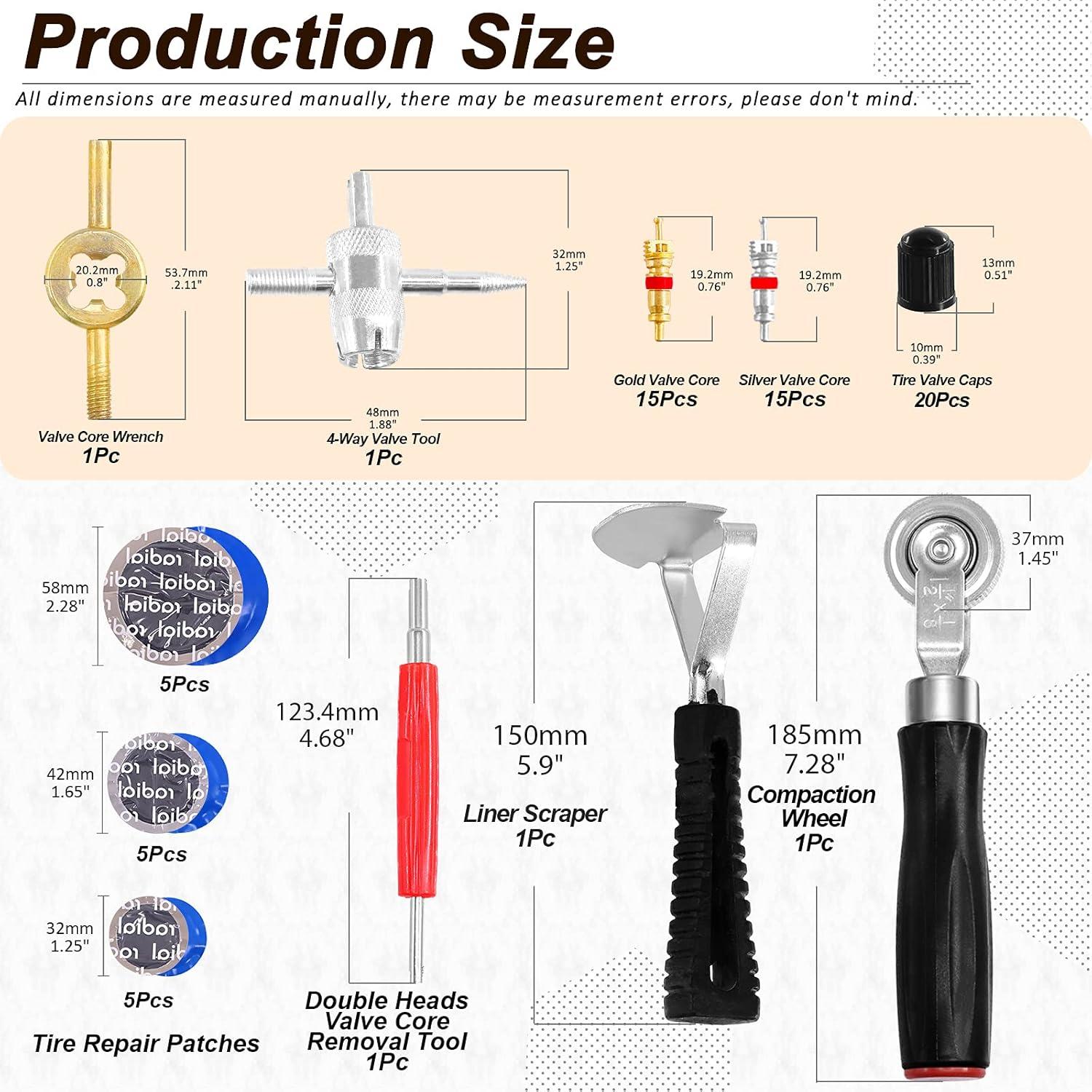 Kit de Reparación de Neumáticos Wokape 70 Piezas con Herramientas