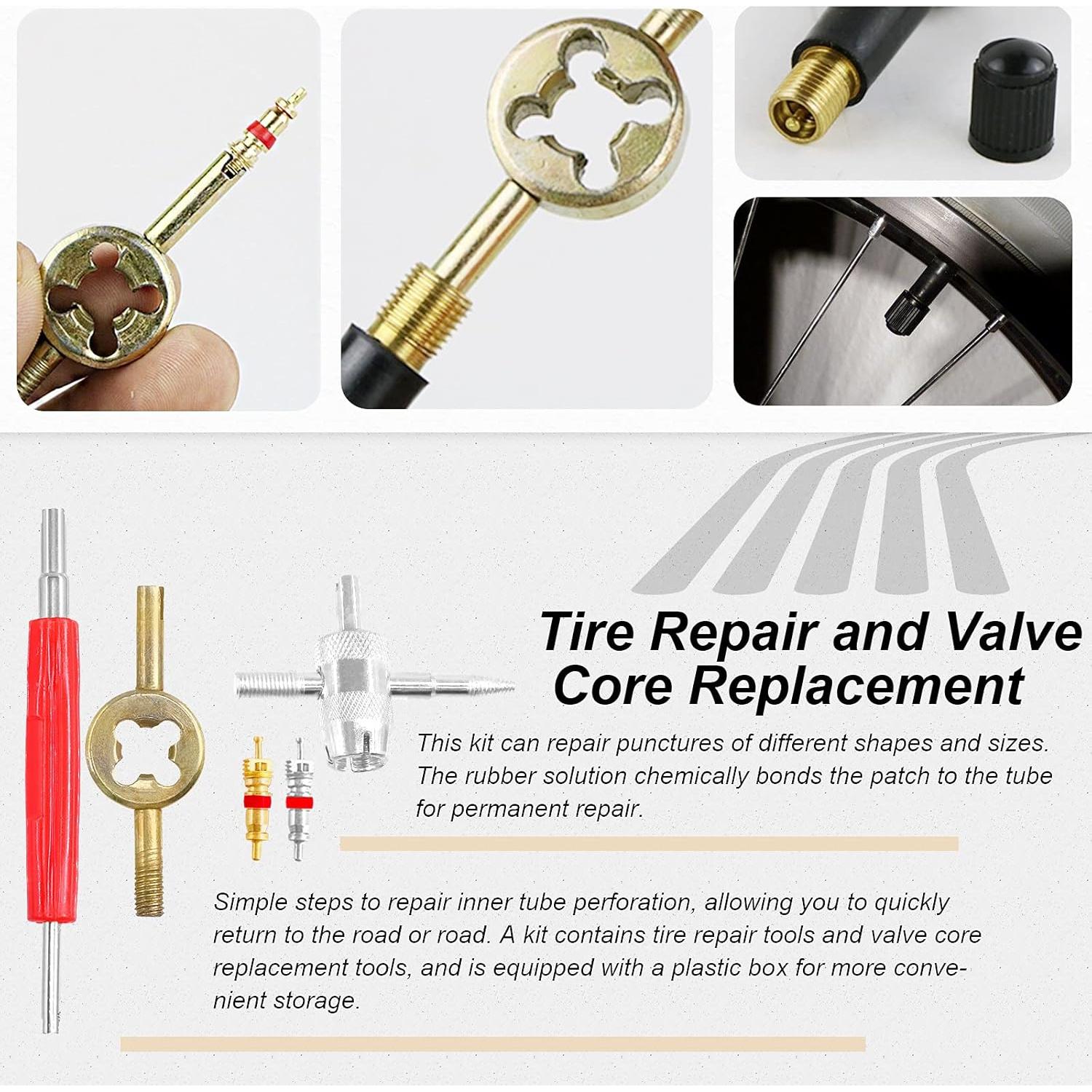 Kit de Reparación de Neumáticos Wokape 70 Piezas con Herramientas