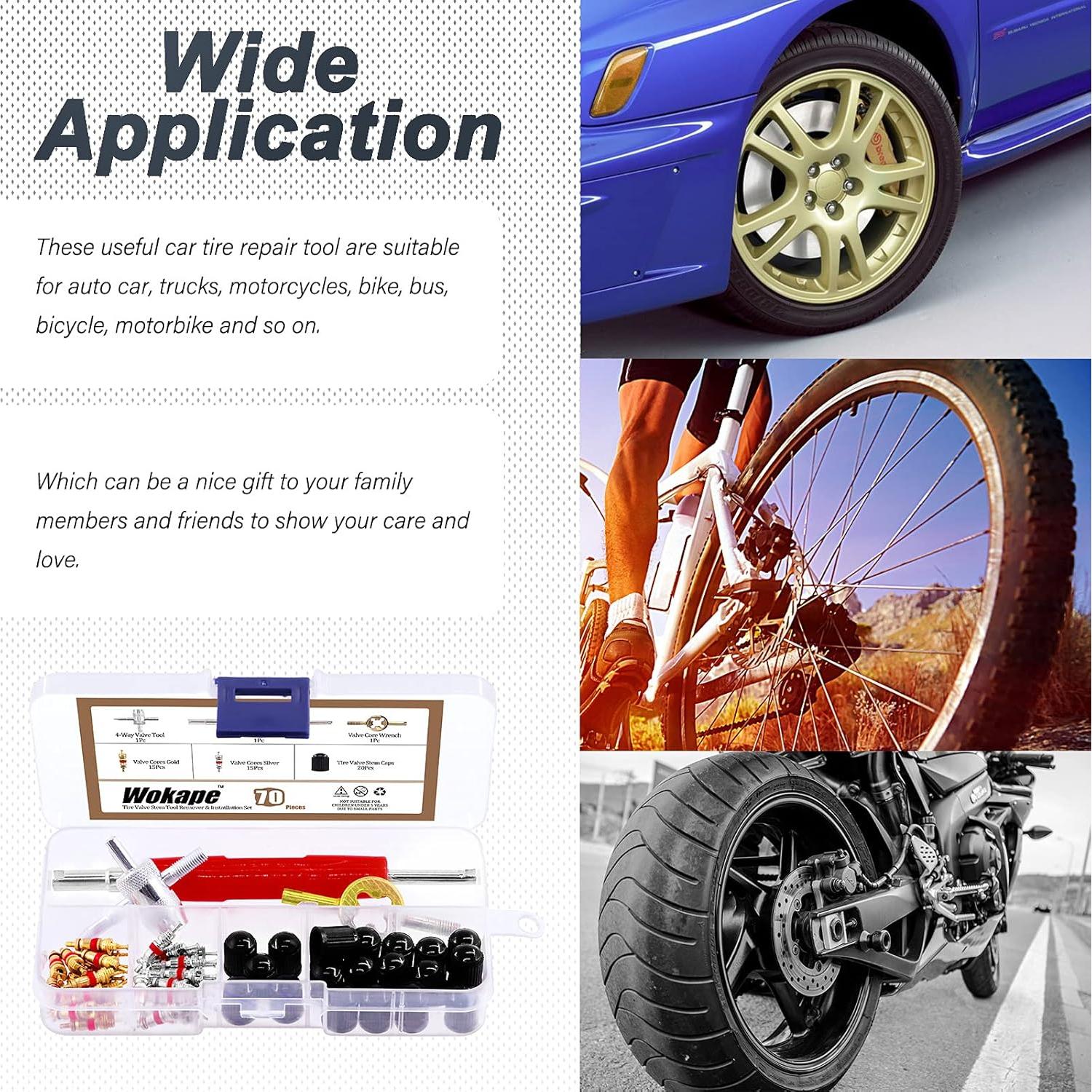 Kit de Reparación de Neumáticos Wokape 70 Piezas con Herramientas