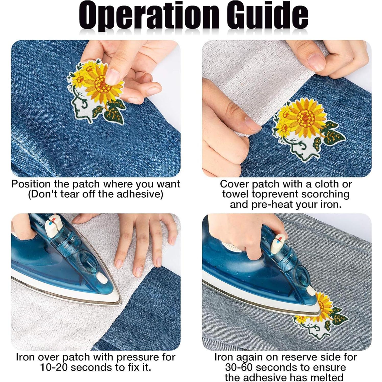 15 Parches Bordados de Girasol Attuslla para Planchar