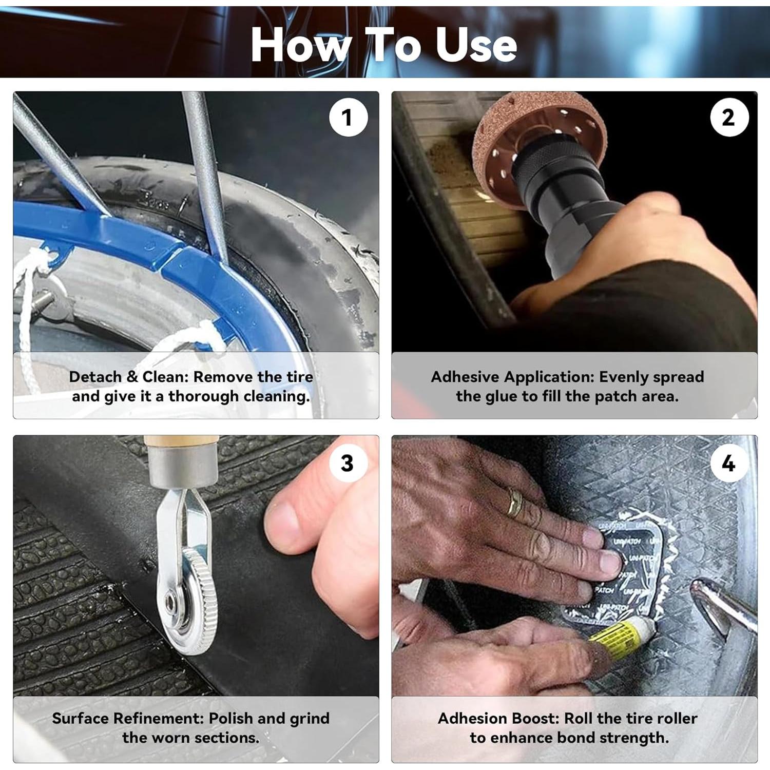 Kit de Herramientas WEAREN para Reparación de Neumáticos 2500 RPM