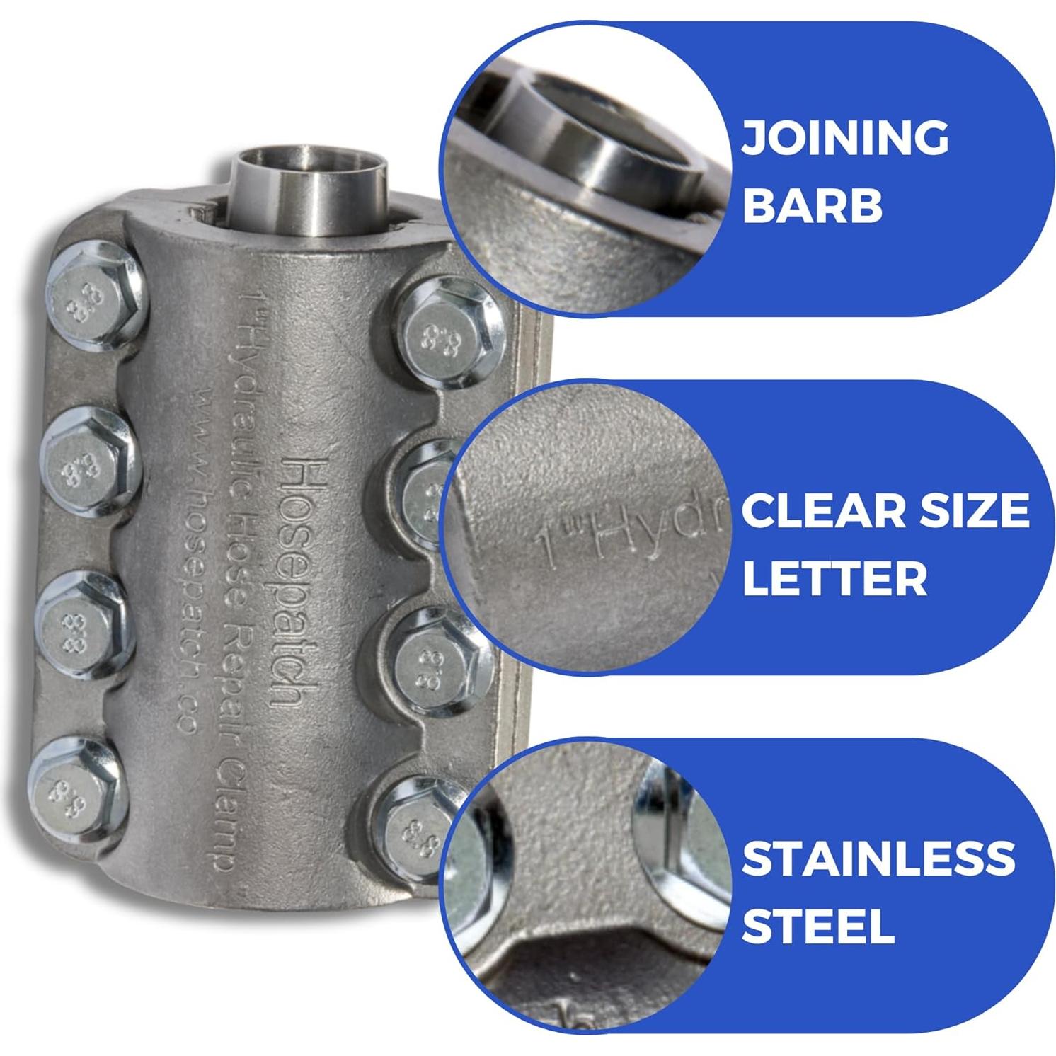 Abrazadera de Reparación de Manguera Hidráulica HosePatch 2.54 cm