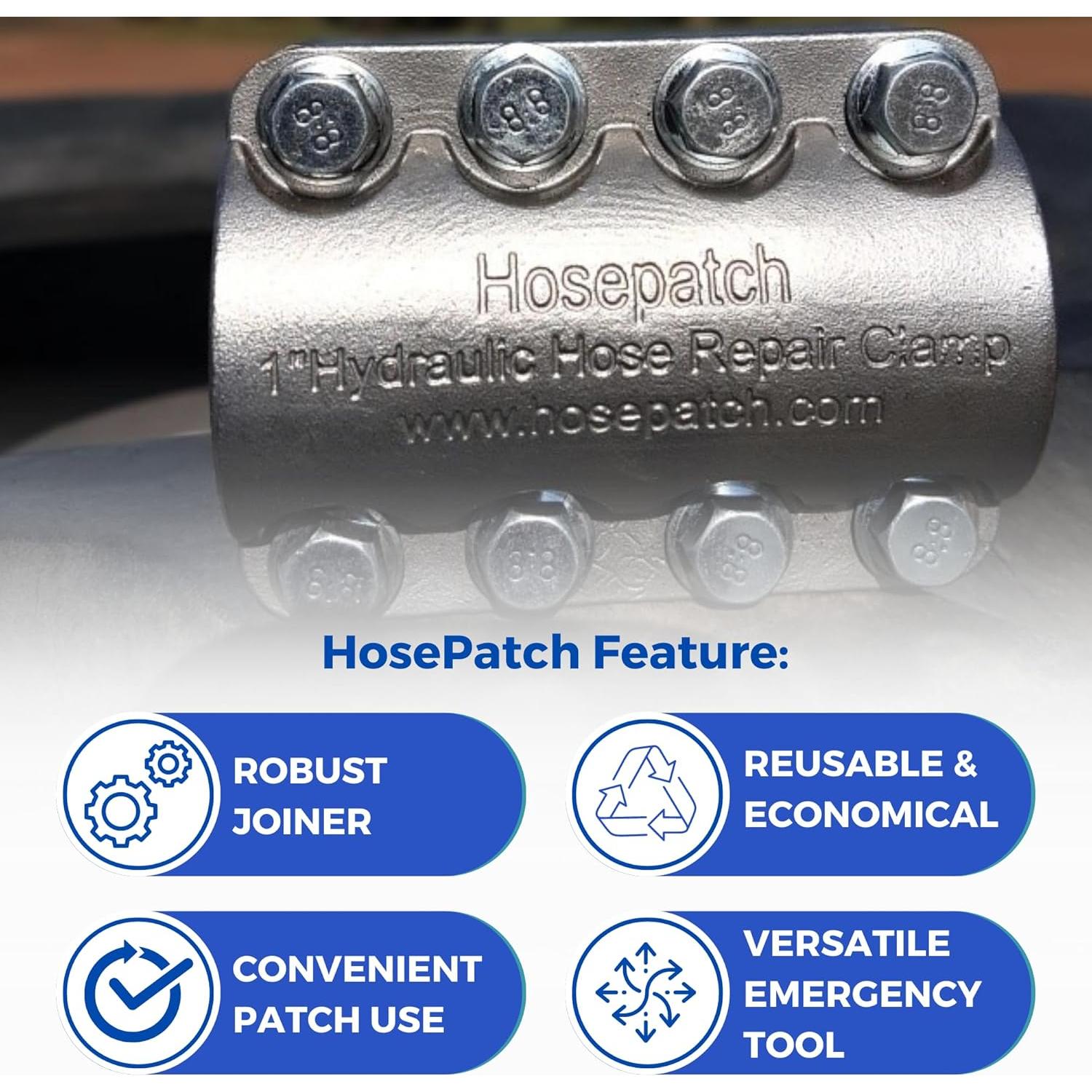 Abrazadera de Reparación de Manguera Hidráulica HosePatch 2.54 cm