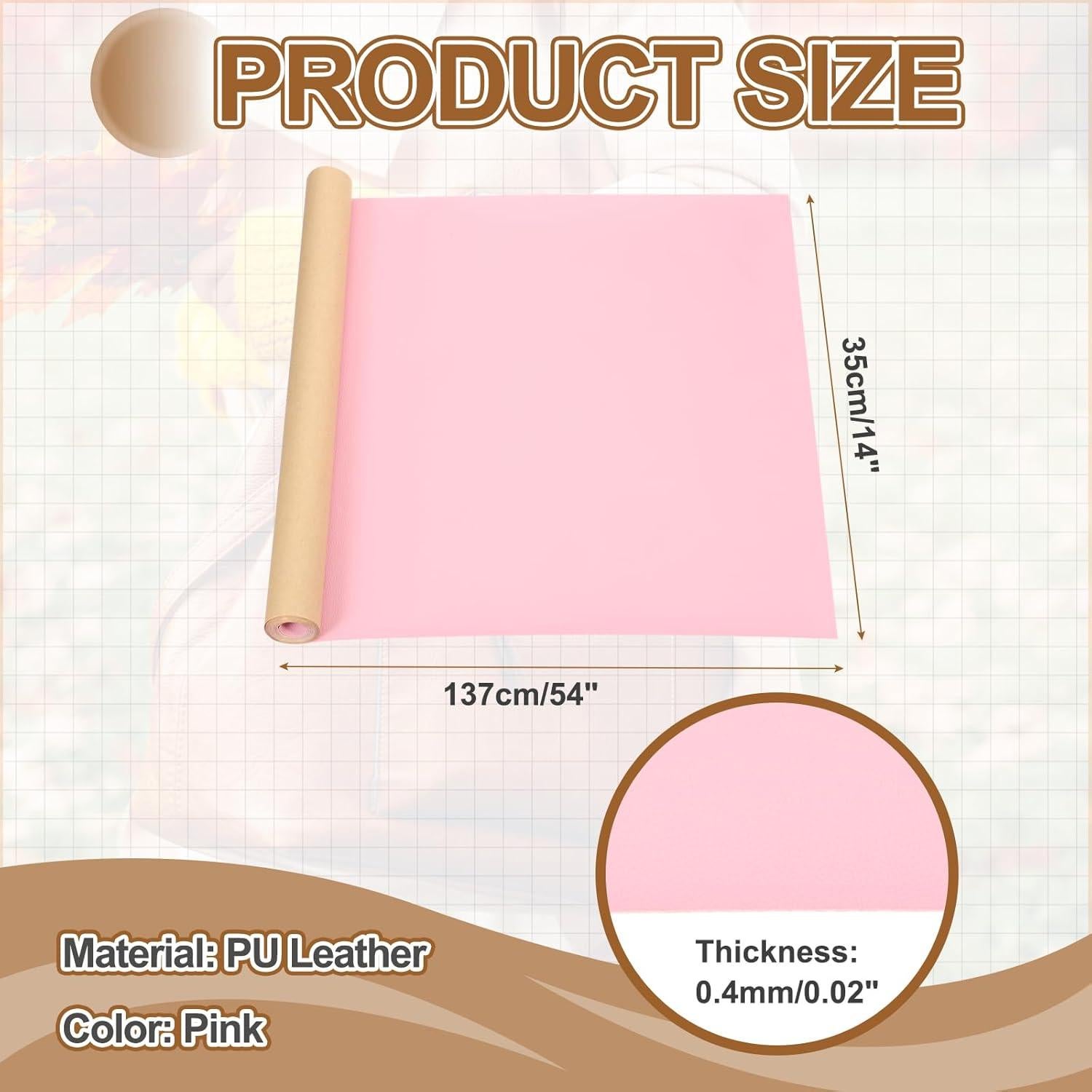 Parche de Reparación de Cuero Autoadhesivo MECCANIXITY 137x35cm Rosa