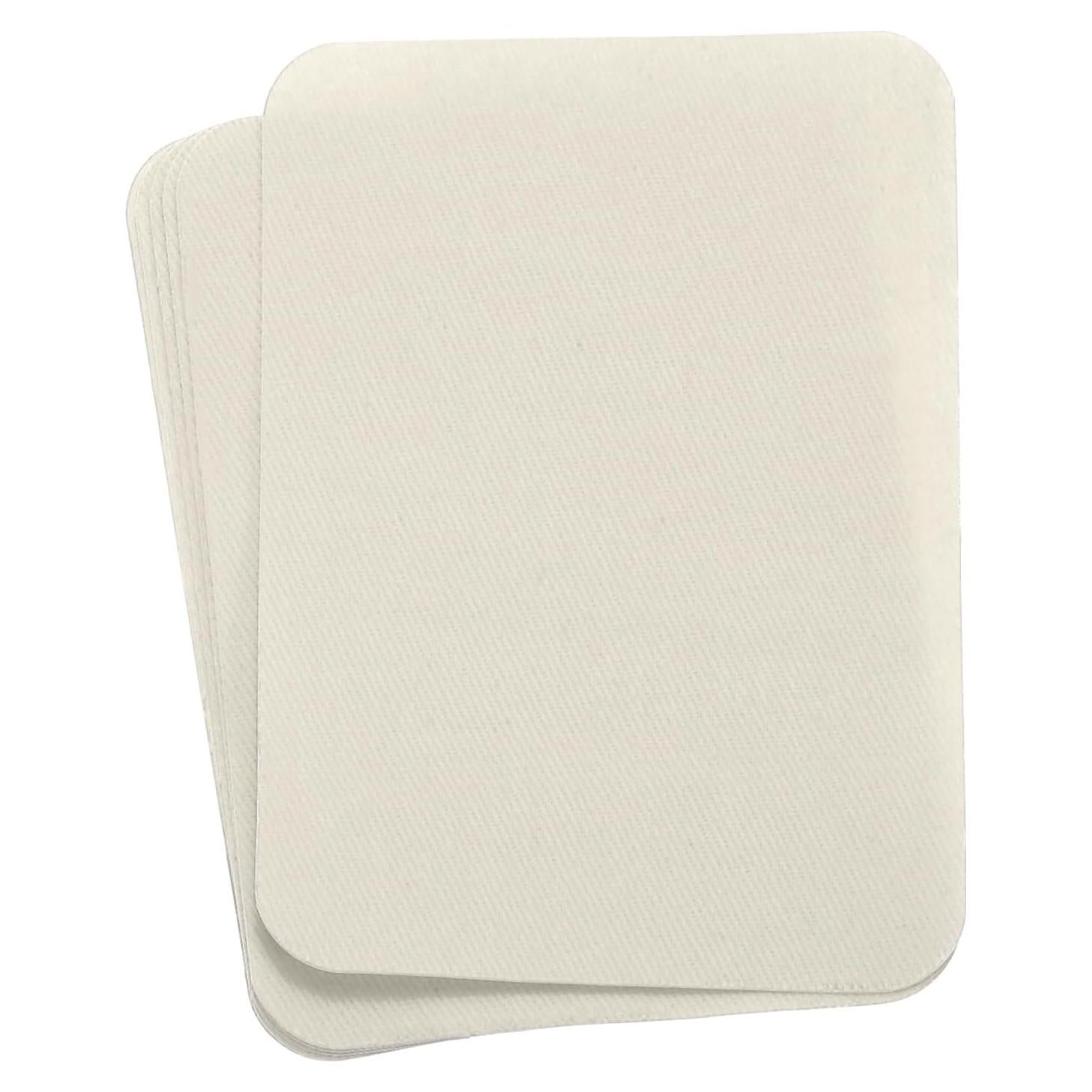 MECCANIXITY 6 Pcs Iron on Patches Fabric Repair Patch 4"x3" Patches for Clothes Iron on Patches for Jeans, Bags, Sofa,Tent Light Beige