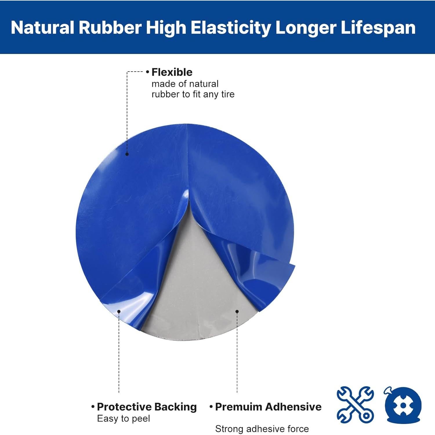 Parche de Reparación de Neumáticos WAONIQ 58mm - 80 Piezas