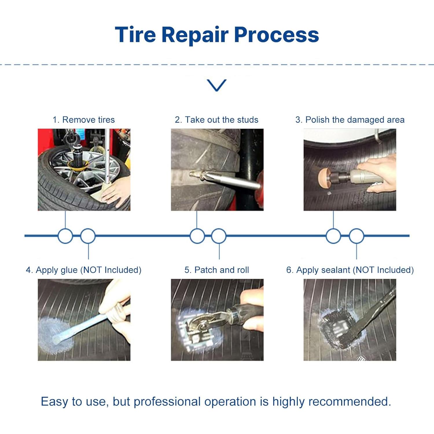 Parche de Reparación de Neumáticos WAONIQ 58mm - 80 Piezas