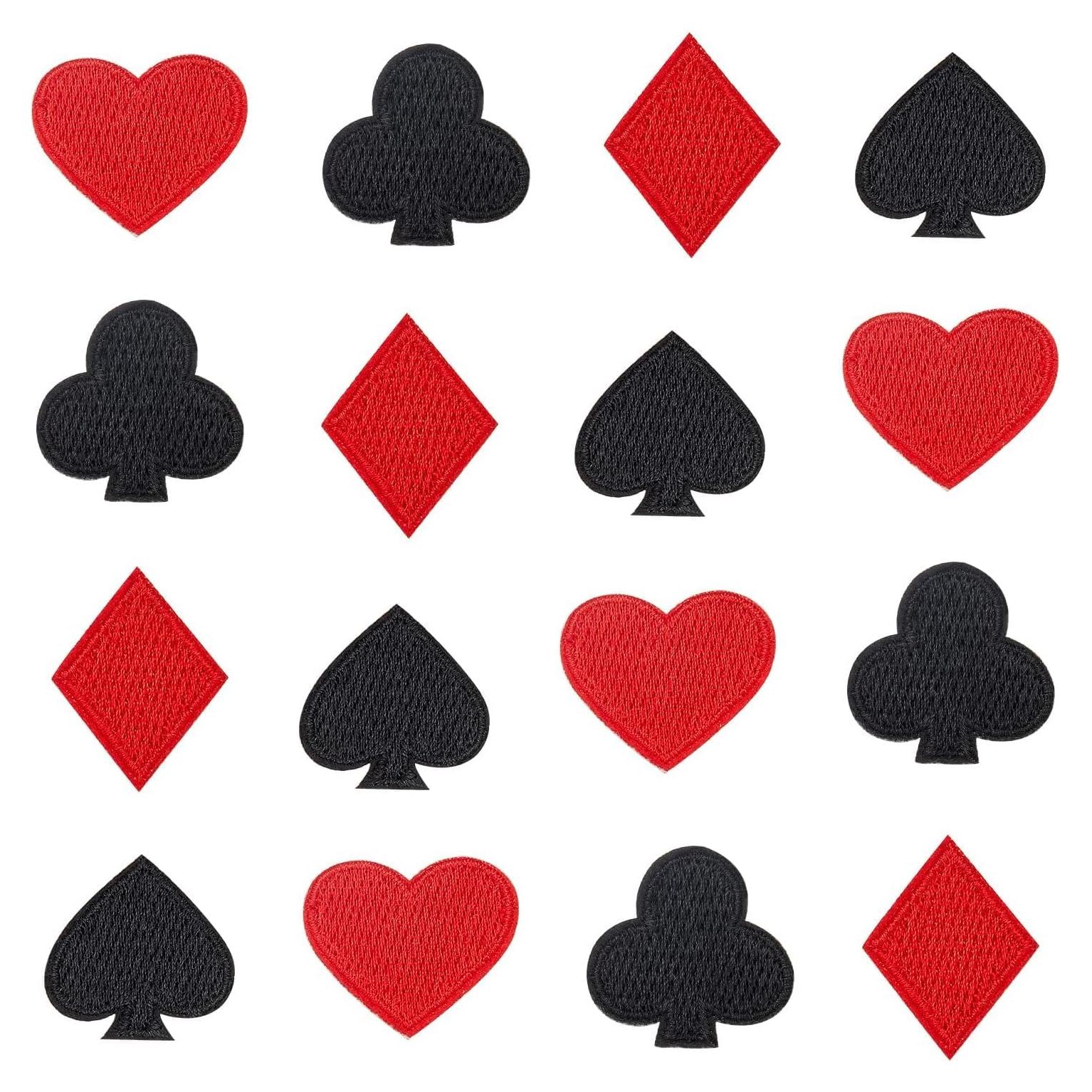 FINGERINSPIRE 40 Parches Bordados de Cartas de Juego