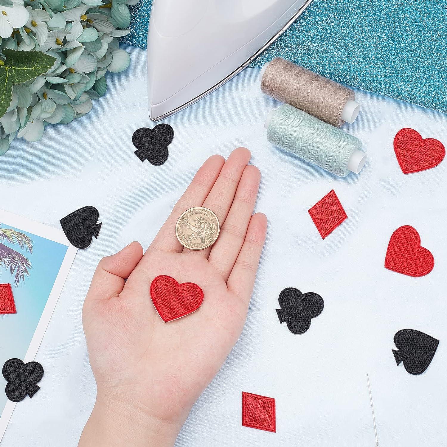 FINGERINSPIRE 40 Parches Bordados de Cartas de Juego