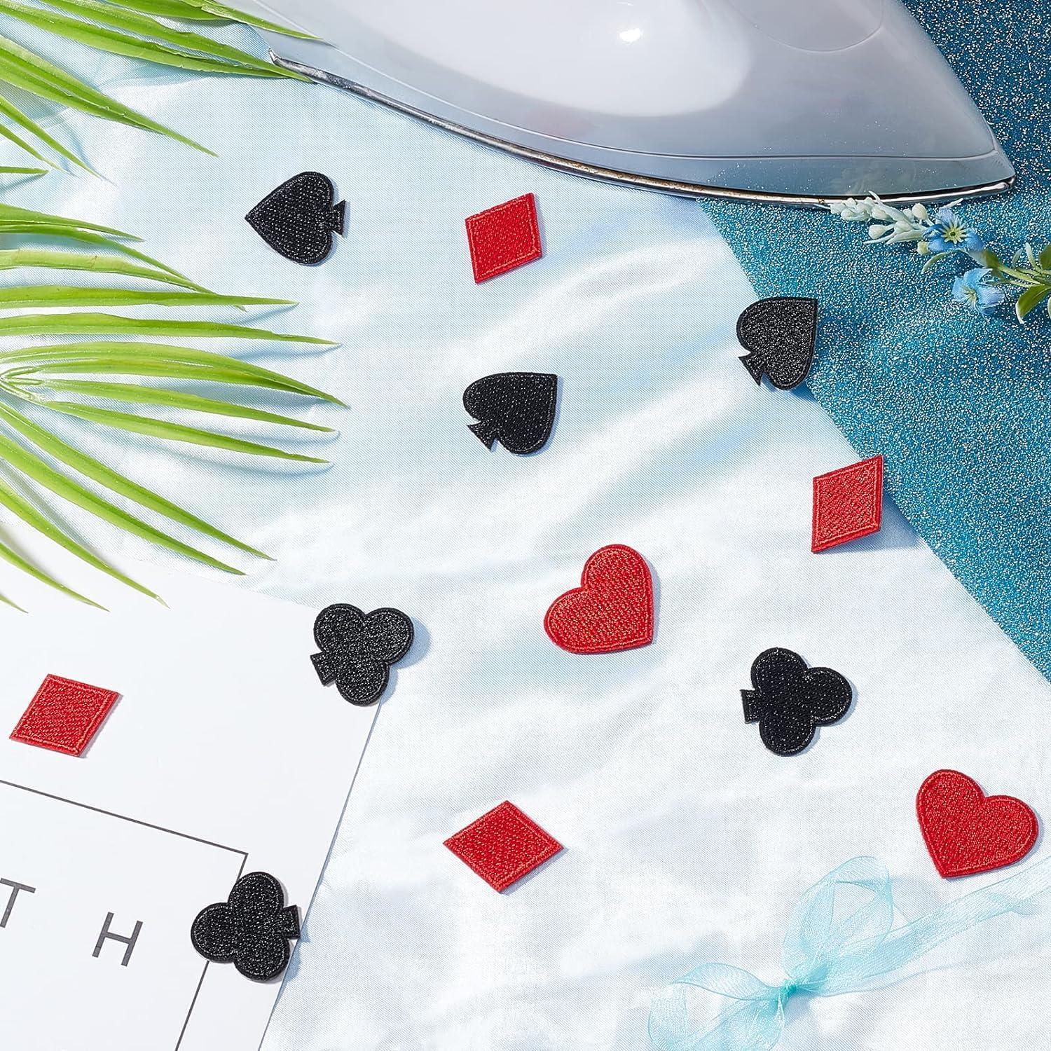 FINGERINSPIRE 40 Parches Bordados de Cartas de Juego