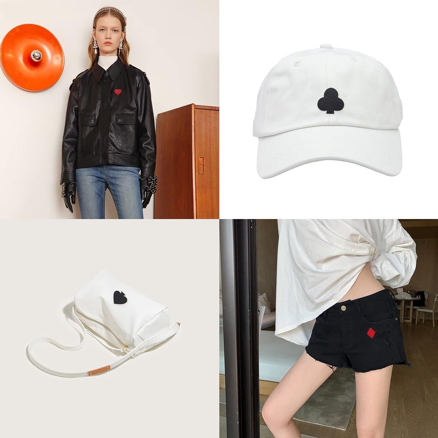 FINGERINSPIRE 40 Parches Bordados de Cartas de Juego