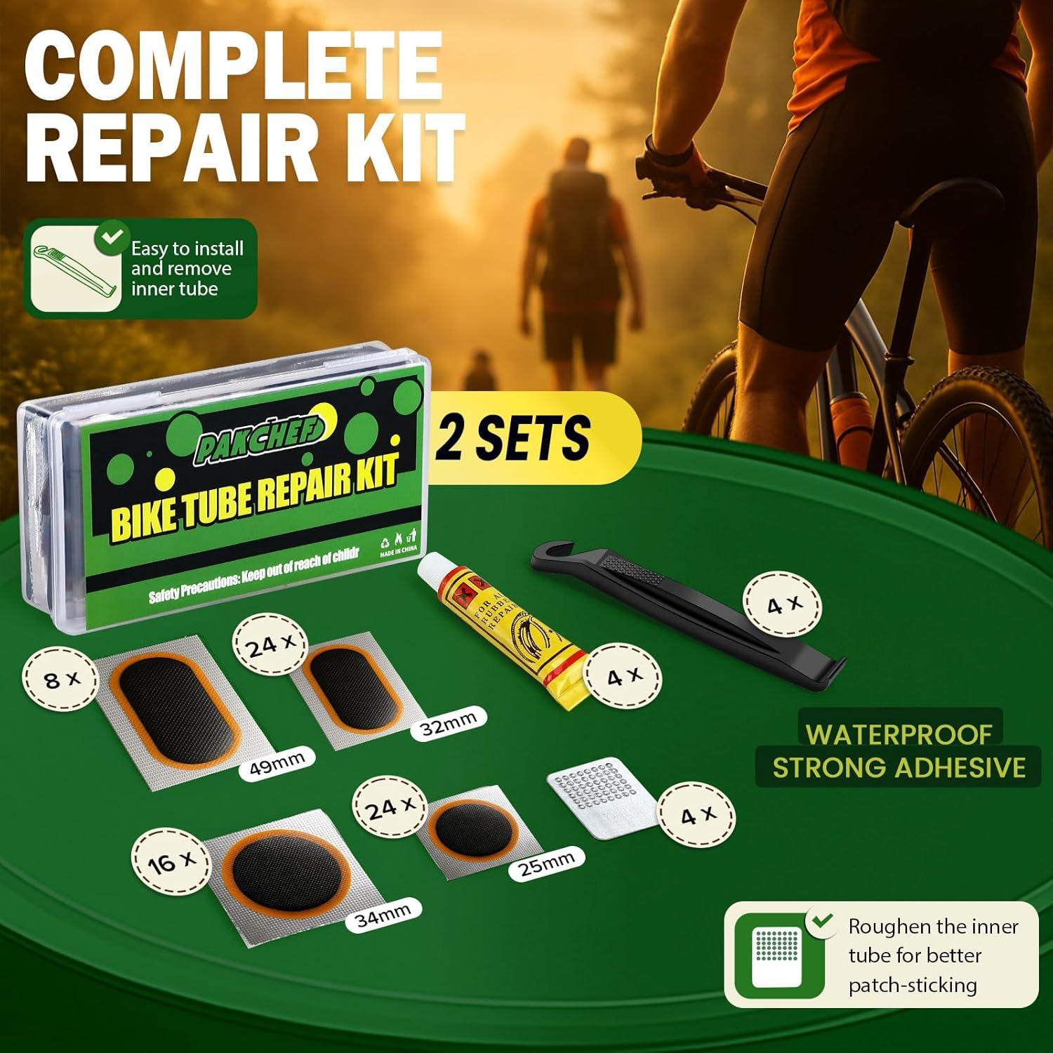 Kit de Parche para Neumáticos de Bicicleta PAKCHEF - 72 Piezas